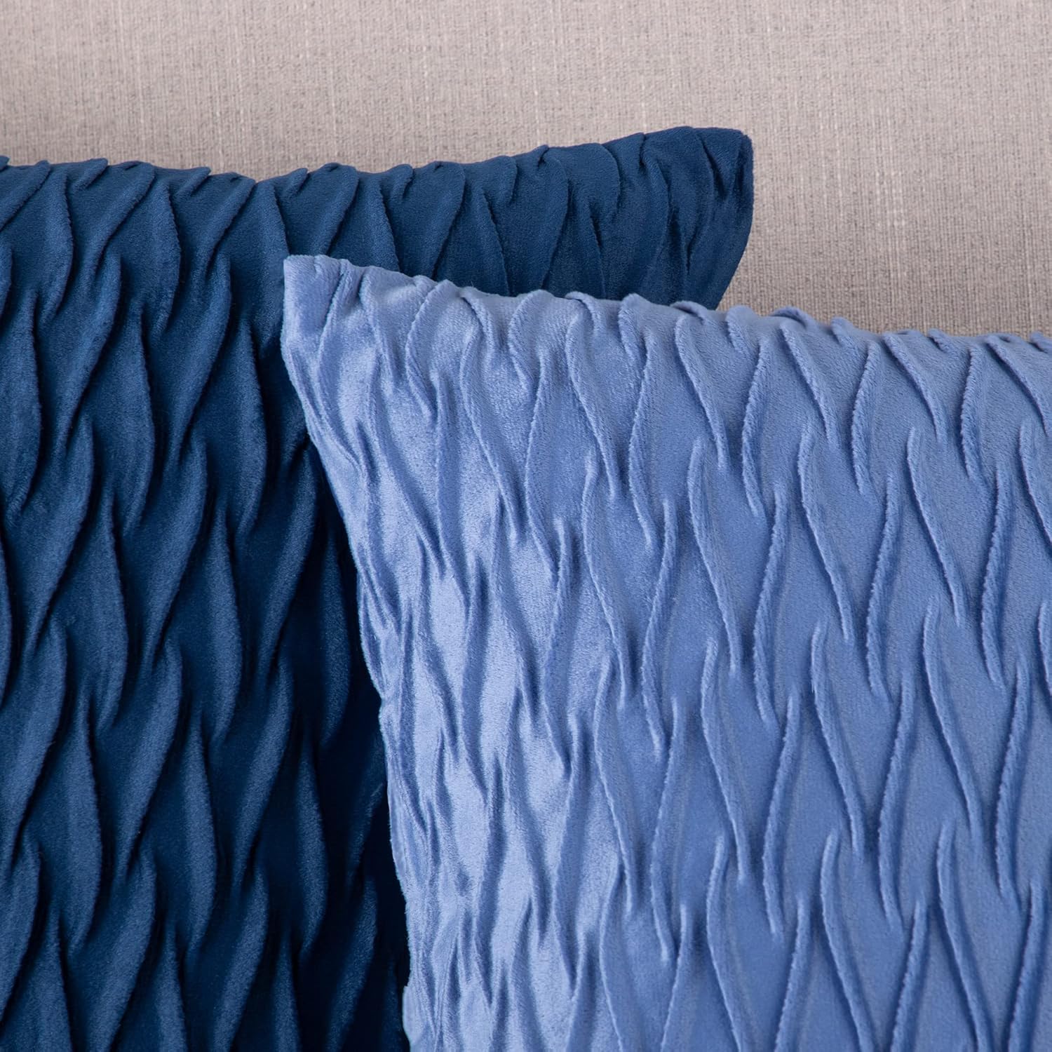 MADIZZ Juego de 2 fundas de almohada decorativas de terciopelo súper suave con textura y estilo europeo lujoso, fundas estilo europeo para sofá y
