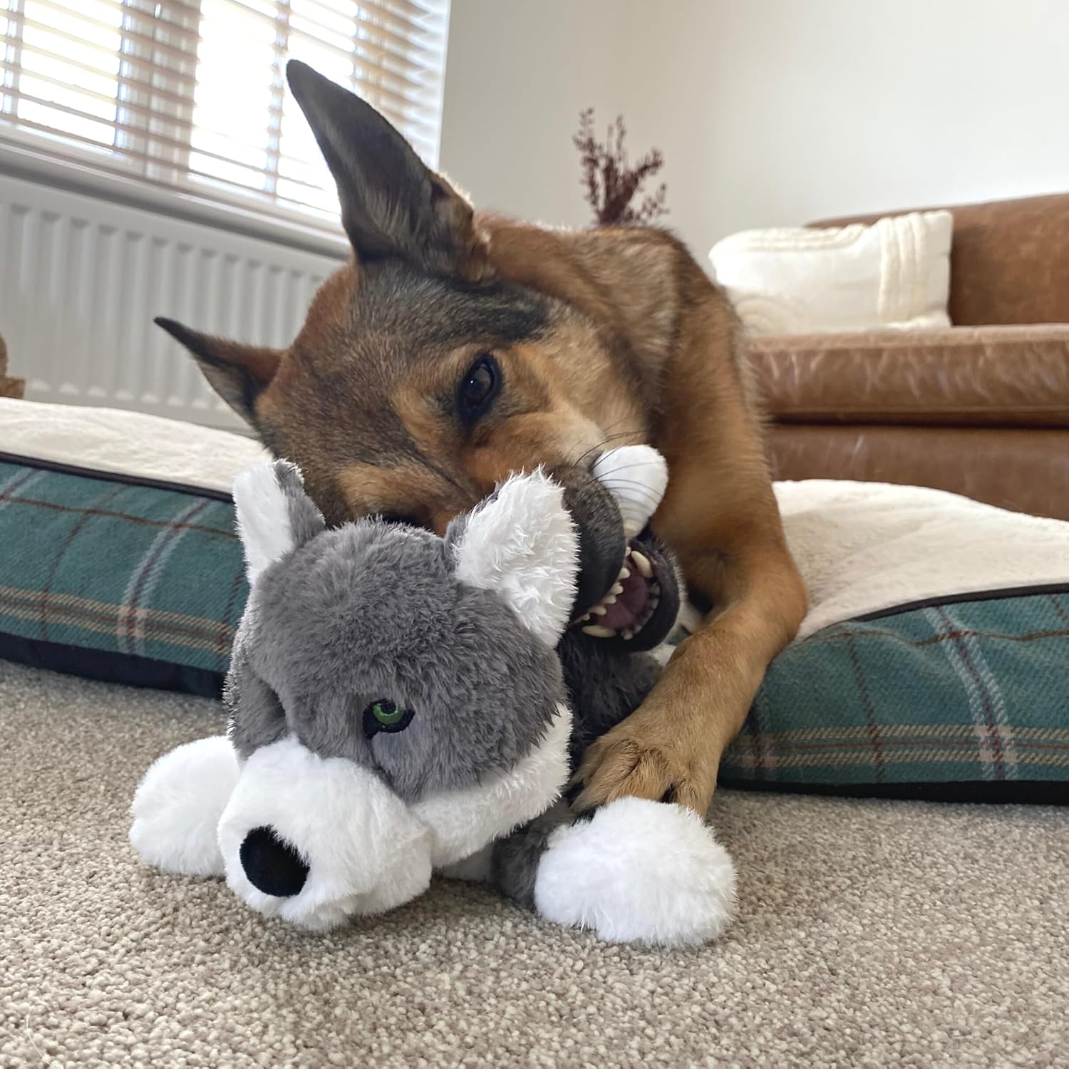 Fenrir Juguete de peluche esponjoso de lobo para perros