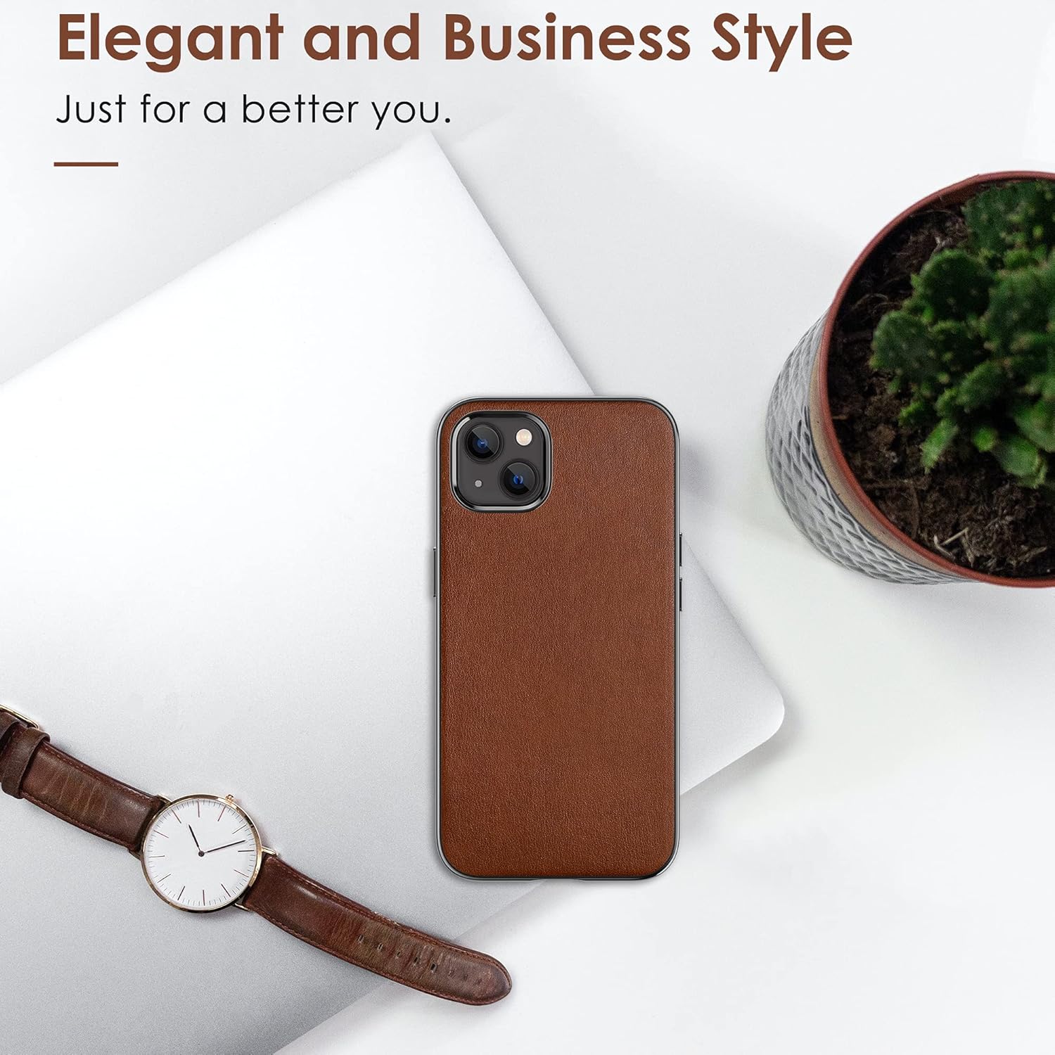 LOHASIC Funda compatible con iPhone 14 Plus, piel sintética de lujo, elegante, elegante, delgada, suave, antideslizante, flexible, para hombre, para