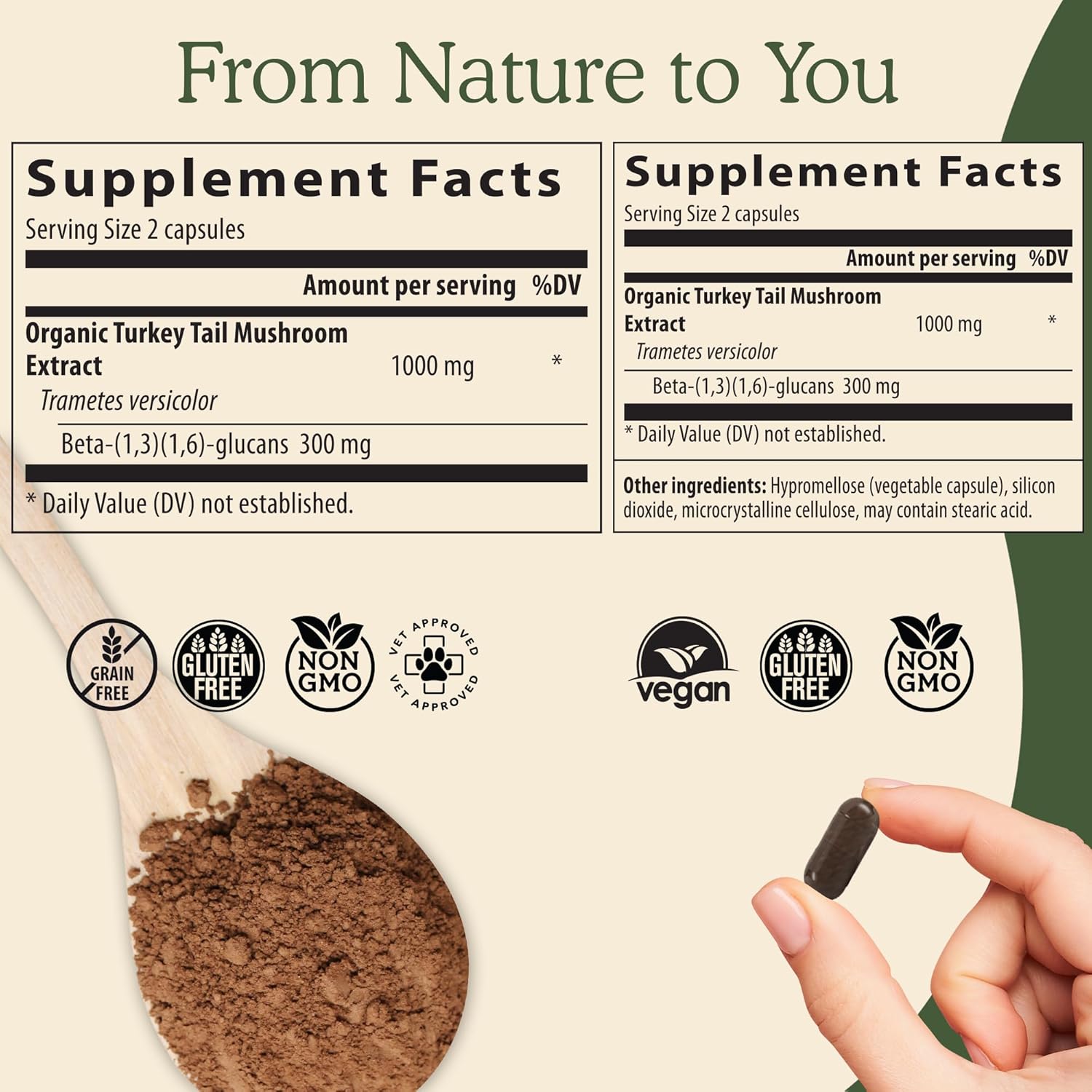Real Mushrooms Paquete de vitamina D2, zinc, chaga, reishi (120 unidades) y cola de pavo (90 unidades)  Suplemento natural de fuerza inmunológica