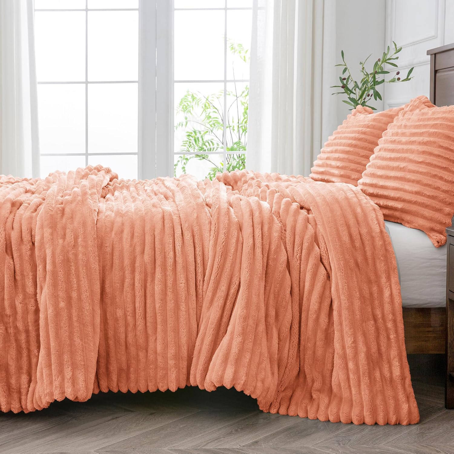 BEDELITE Juego de edredón de forro polar tamaño Queen, ropa de cama coral mullida, súper suave y cálida, juego de cama pesado de lujo para invierno