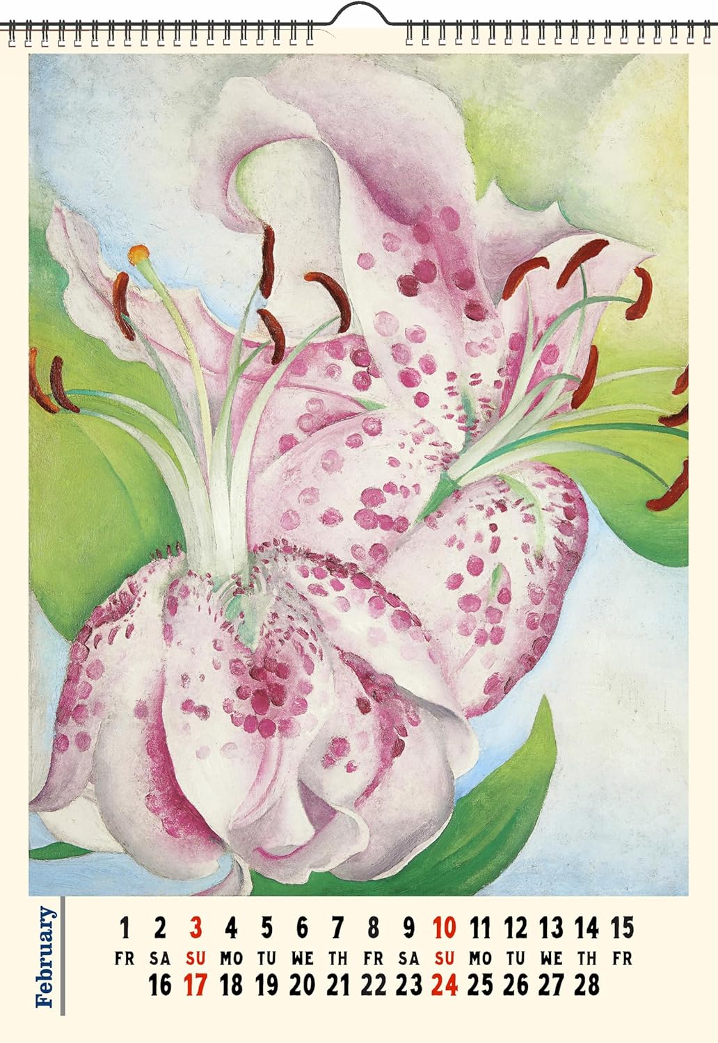 Georgia O Keeffe – Calendario de pared 2023 13 páginas de 8 x 12 pulgadas, diseño de flores silvestres vintage retro