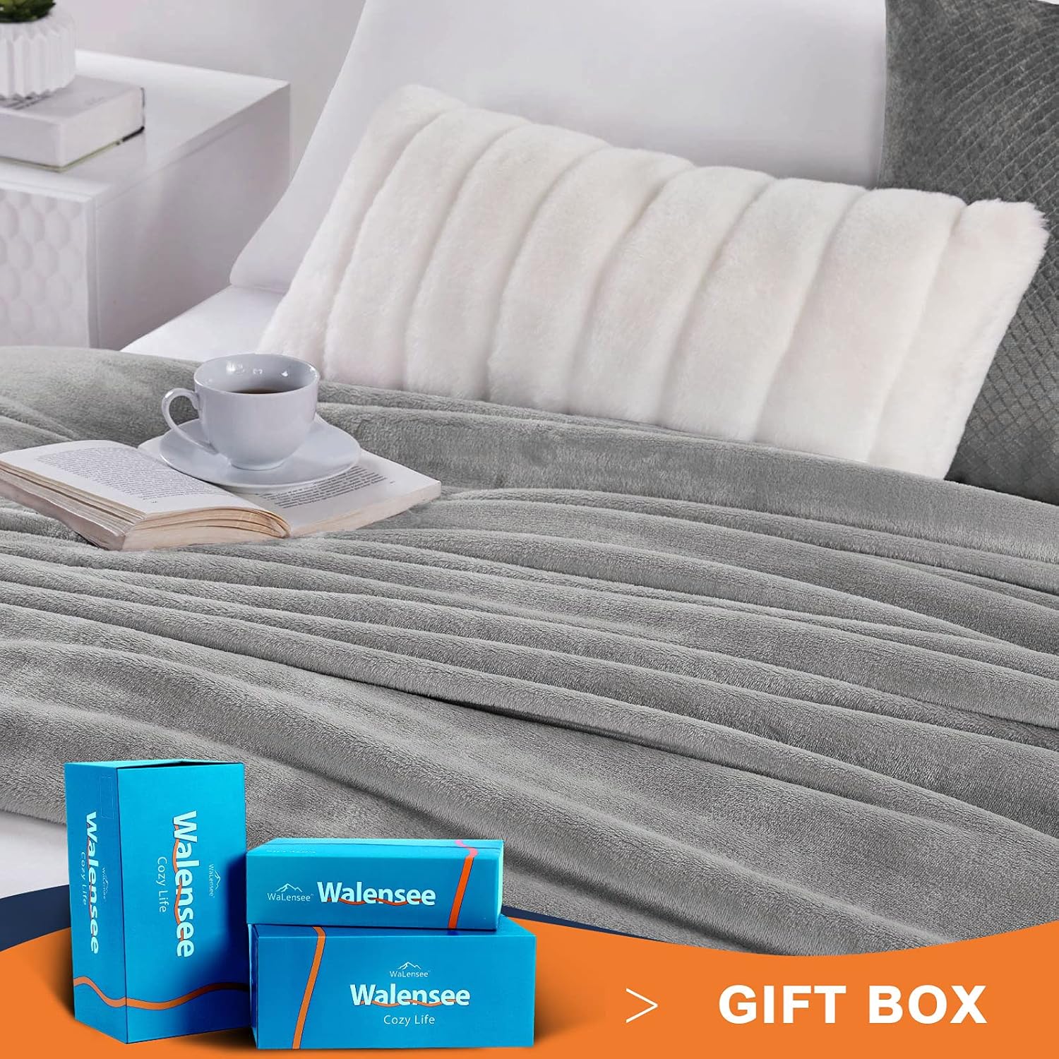 Manta de forro Walensee de felpa, ligera, de microfibra súper suave, para sofá, cama, ultralujosa, cálida y acogedora para todas las estaciones