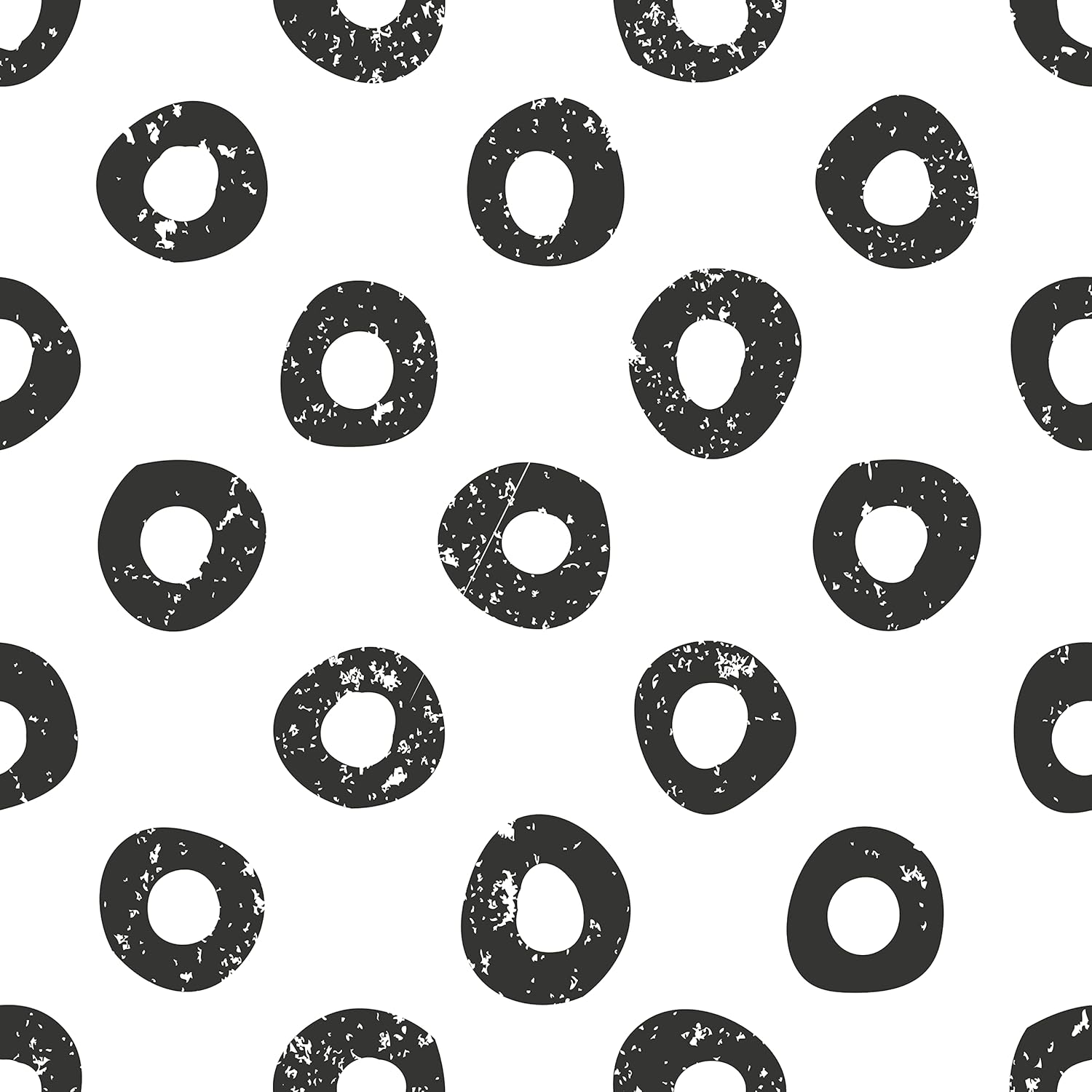 Papel tapiz circular negro de 17.5 x 317 pulgadas, patrón abstracto de dona, extraíble, autoadhesivo, color crema negro, impermeable, para gabinetes