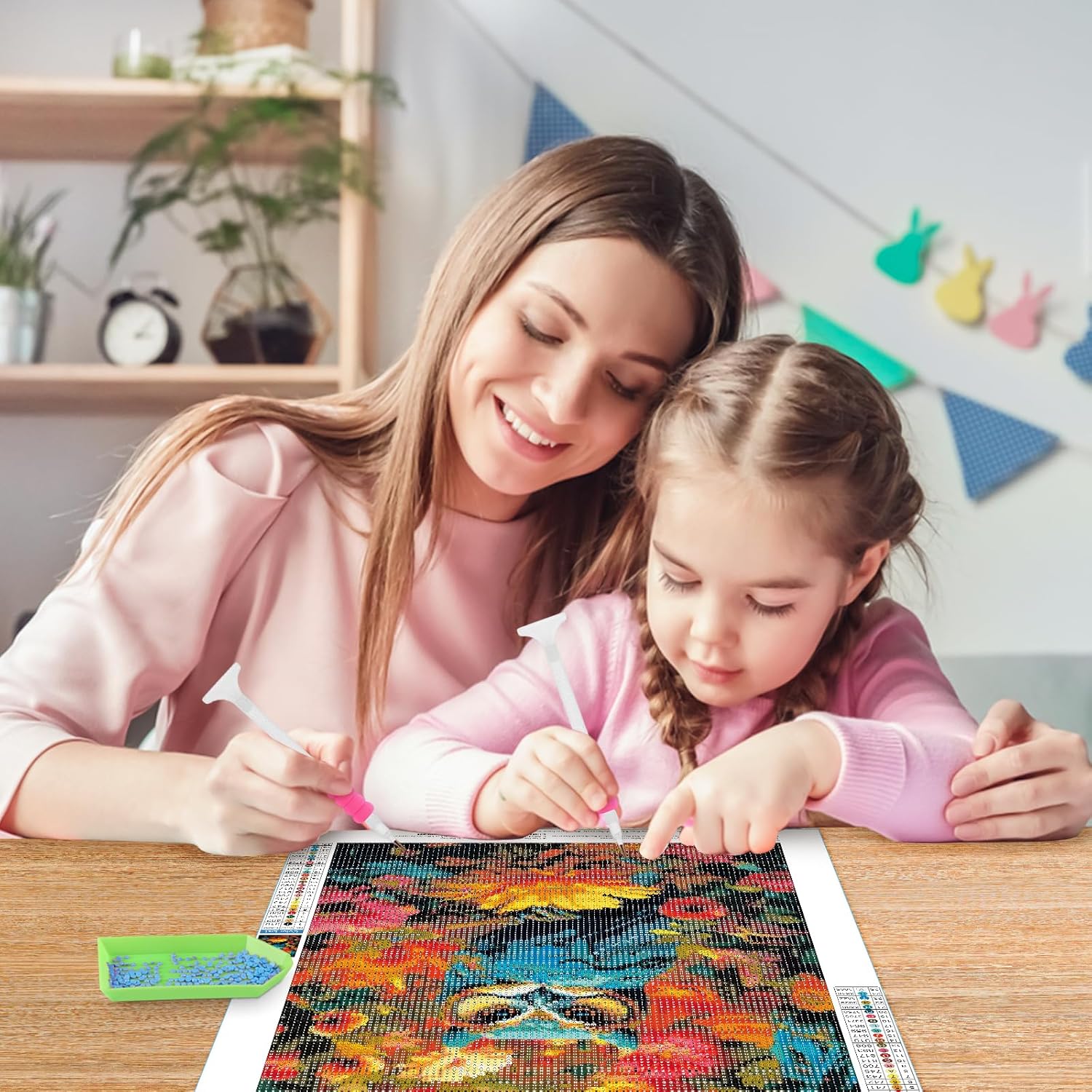 MOGTAA Kits de arte de diamantes de búho para adultos, kit de pintura de diamante de búho para principiantes, kit de bricolaje 5D de puntos de
