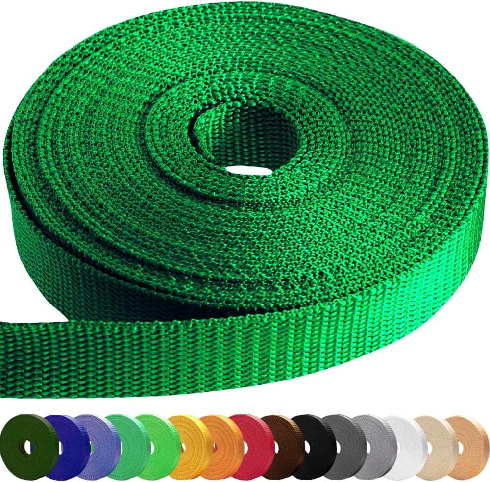 TECEUM Cincha de 1 pulgada, 1.5 pulgadas y 2 pulgadas, 10, 25, 50 yardas, más de 40 colores, resistente de 1 pulgada, 1.5 pulgadas, 2 pulgadas, para