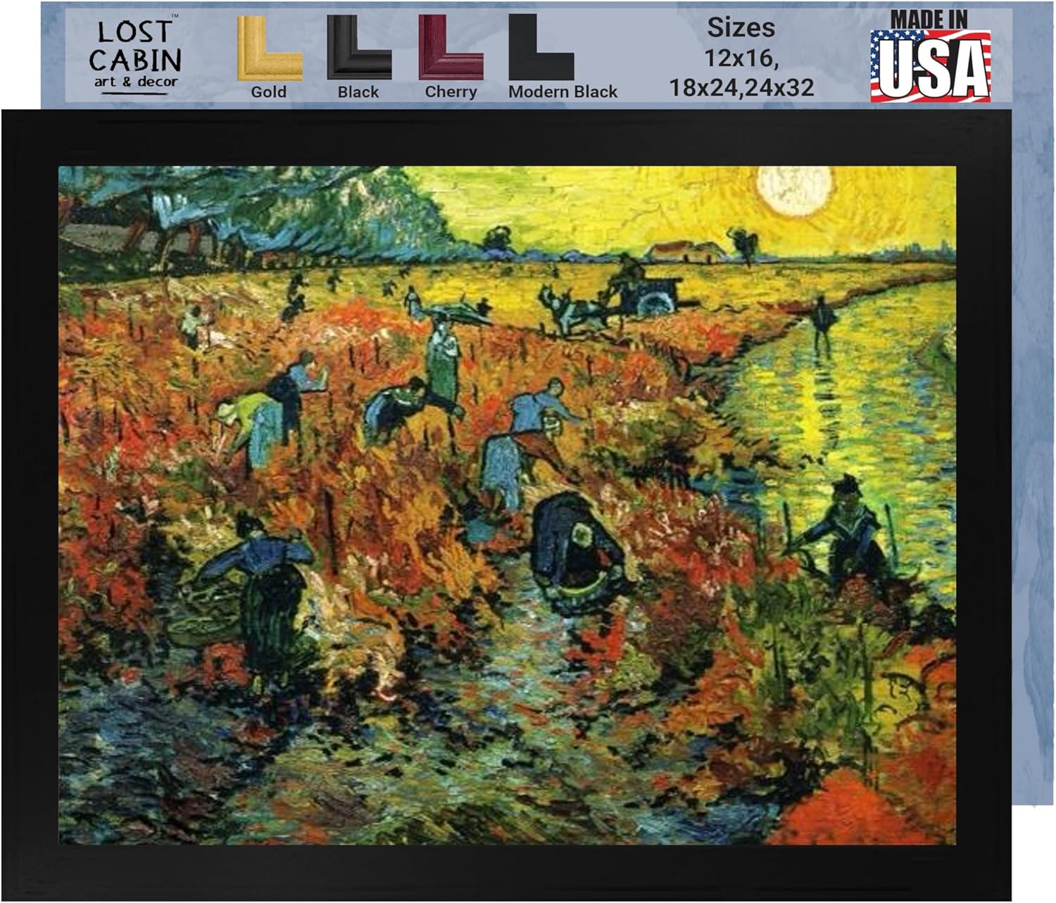 Lost Cabin Red Vineyards at Arles de Vincent Van Gogh  Impresión sin marco  Reproducción de pinturas de obras de arte finas  Póster decorativo