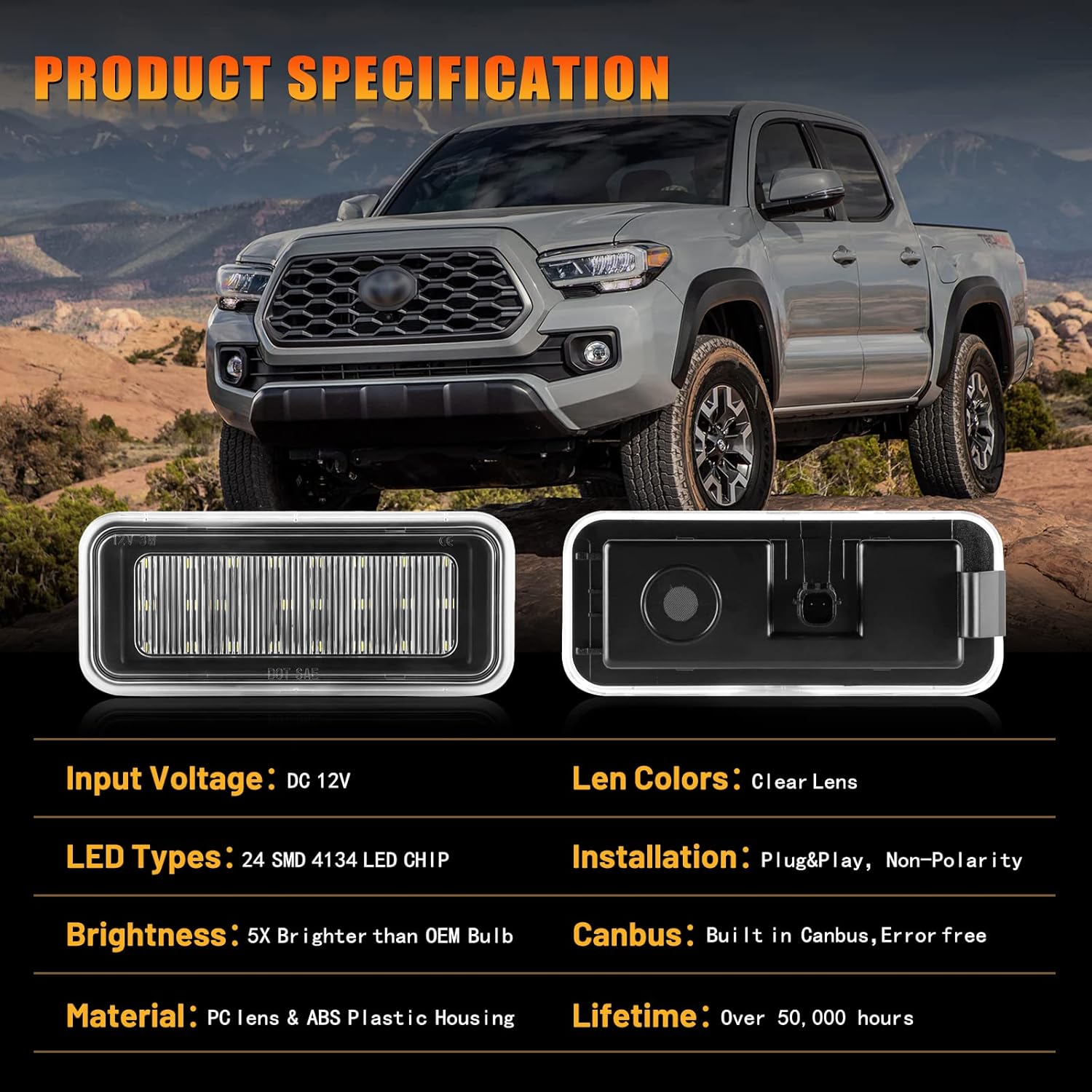 Kit de iluminación LED para caja de auto, 2 unidades, compatible con Toyota Tacoma 2020 2021 2022 2023 Kit de iluminación LED para cama de camión