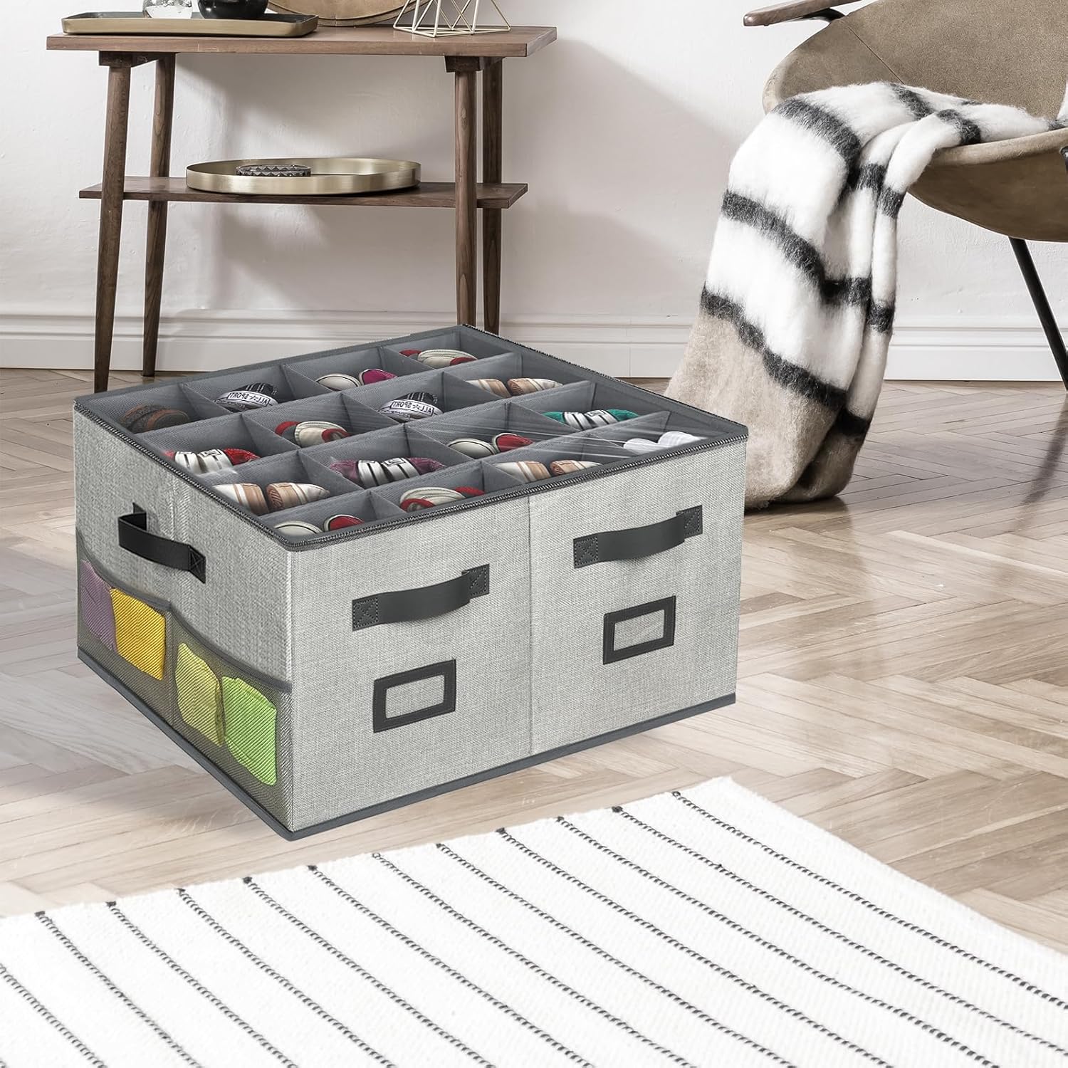 VERONLY Organizador grande de zapatos para armario (21 pulgadas de largo x 17 pulgadas de ancho x 13 pulgadas de alto), 16 pares de contenedores de