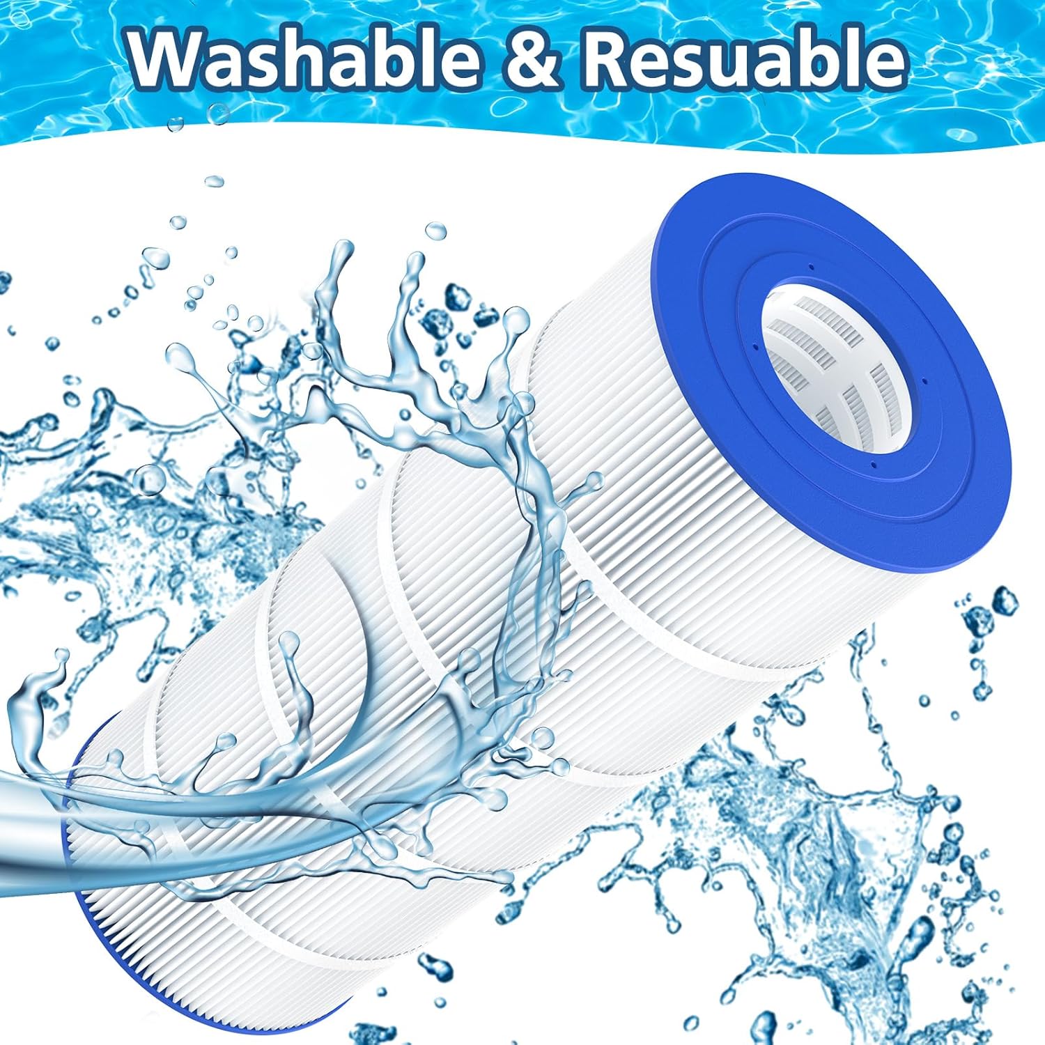 Paquete de 2 filtros PA120 de repuesto para piscina compatibles con Hayward C1200, CX1200RE, Unicel C-8412, Filbur FC-1293, Clearwater II 125,