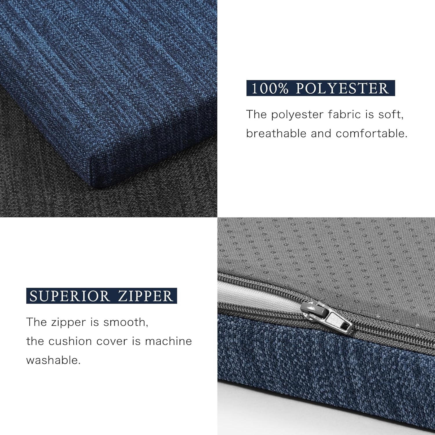 baibu Cojín de banco clásico de 36 pulgadas con lazos, cojín de banco rectangular antideslizante para interiores, almohadilla de espuma de tamaño