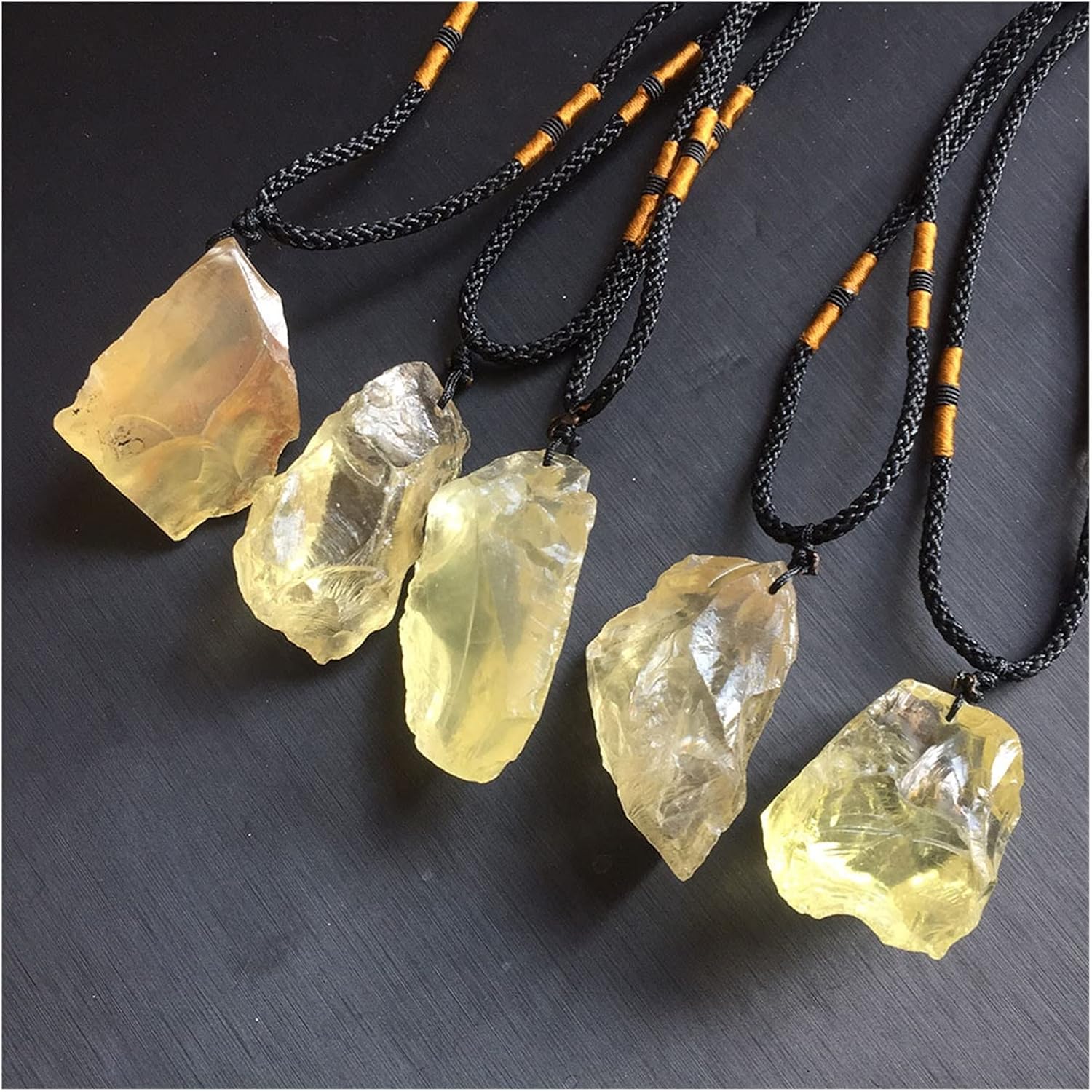Feng Shui Decorate 1pc Random Natural Raw Amethyst Clear Rose Citrine Rough Stone Necklace Quartz Crystal Reiki Pendant Gift Gems Raw Rough Natural
