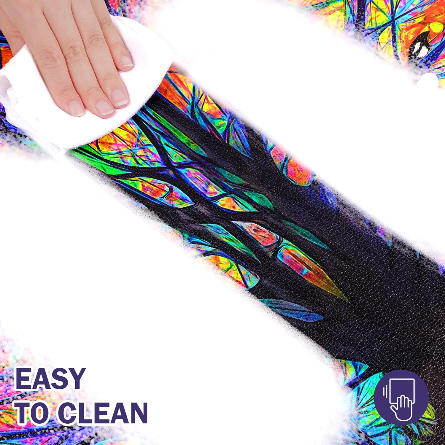 ASPMIZ 2 tapetes de cocina estilo casa de campo acolchados antifatiga, coloridos tapetes de cocina color morado árbol antideslizante, impermeable,