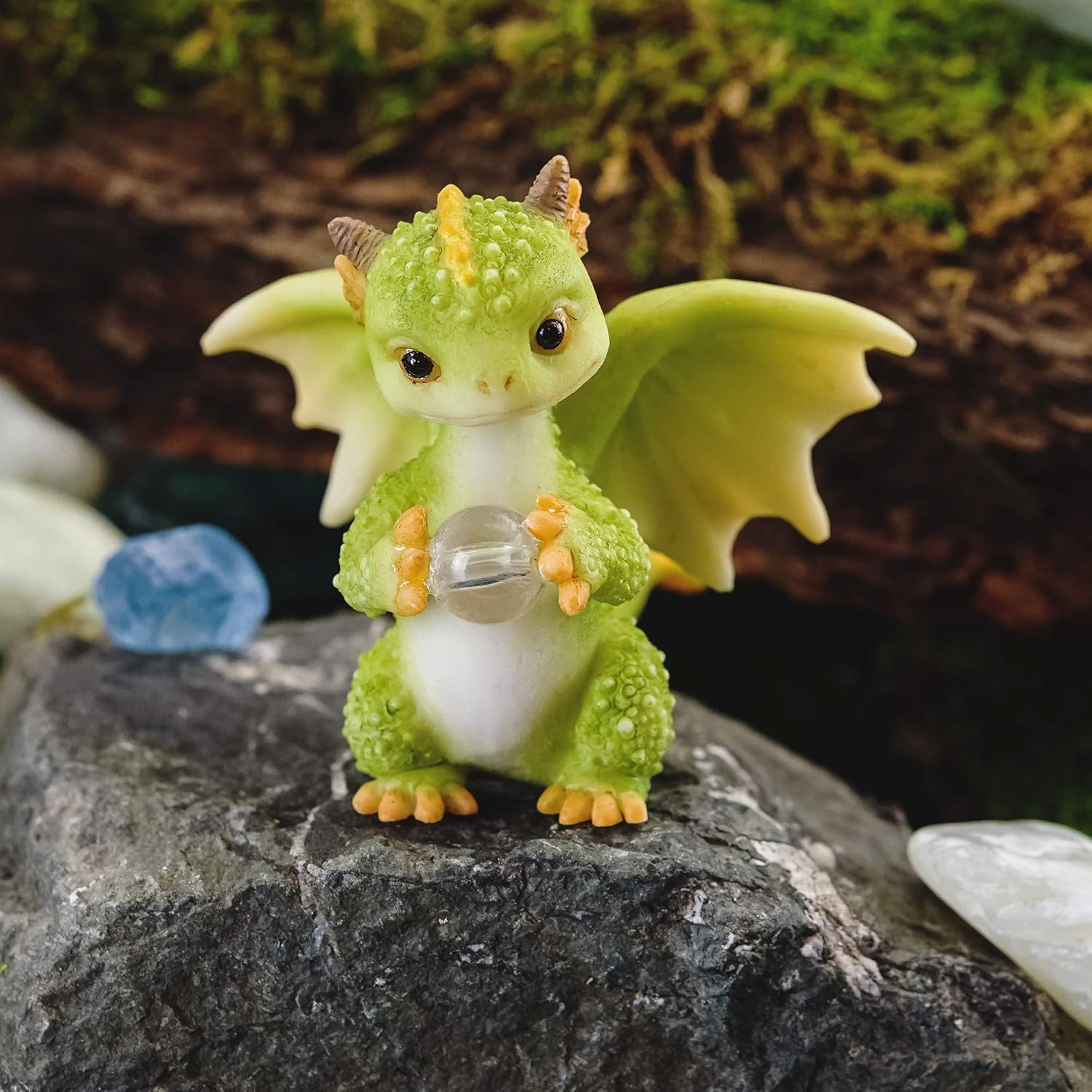 Top Collection Rex The Green Dragon – Mini figura coleccionable de fantasía (orbe de cristal)