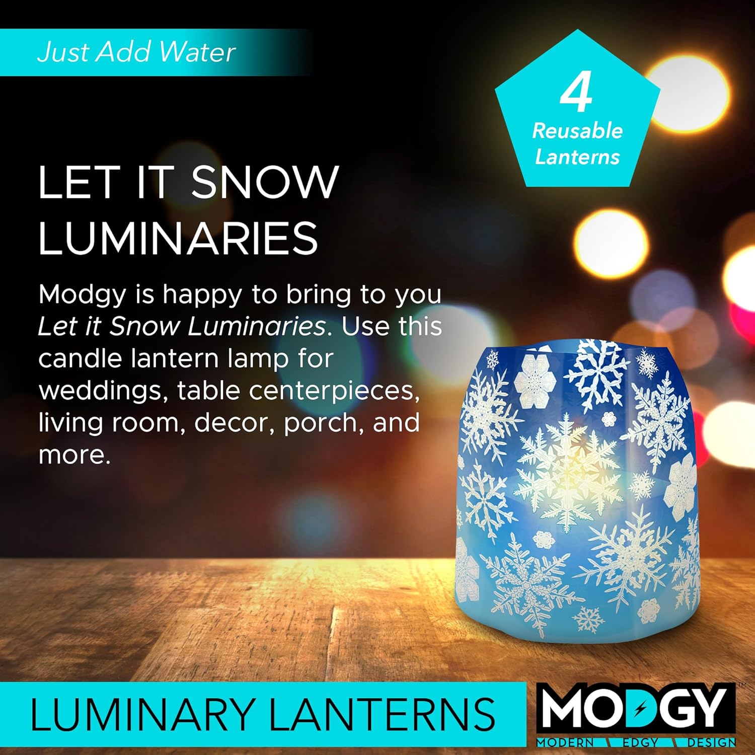 MODGY Farol LED luminoso, portavelas decorativo para interiores y exteriores, lámpara de vela de plástico para mesa de boda, porche, velas flotantes