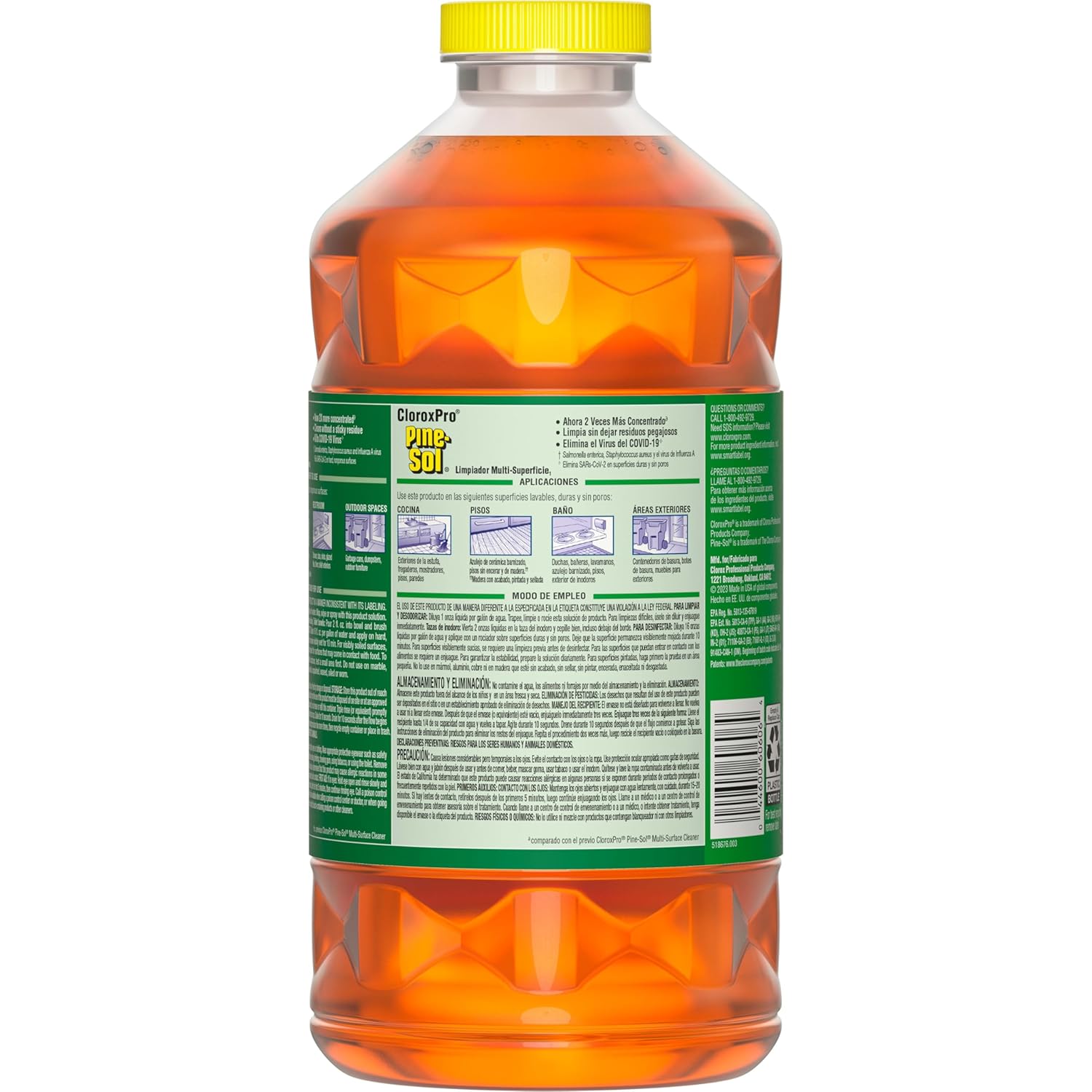 Pine-Sol Limpiador multisuperficie, CloroxPro, fórmula concentrada 2X, pino original, 80 onzas líquidas