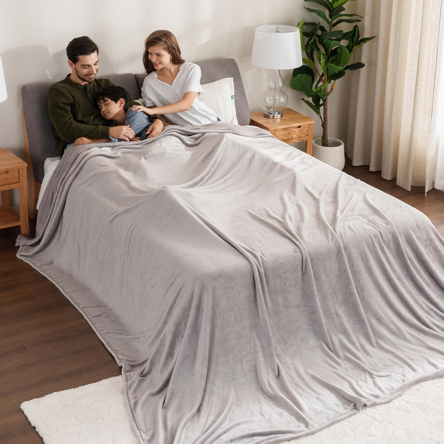 Berkshire Blanket VelvetLoft Manta familiar tamaño King de gran tamaño, para todas las estaciones, ultra sedosa y mullida, sin costuras, manta extra