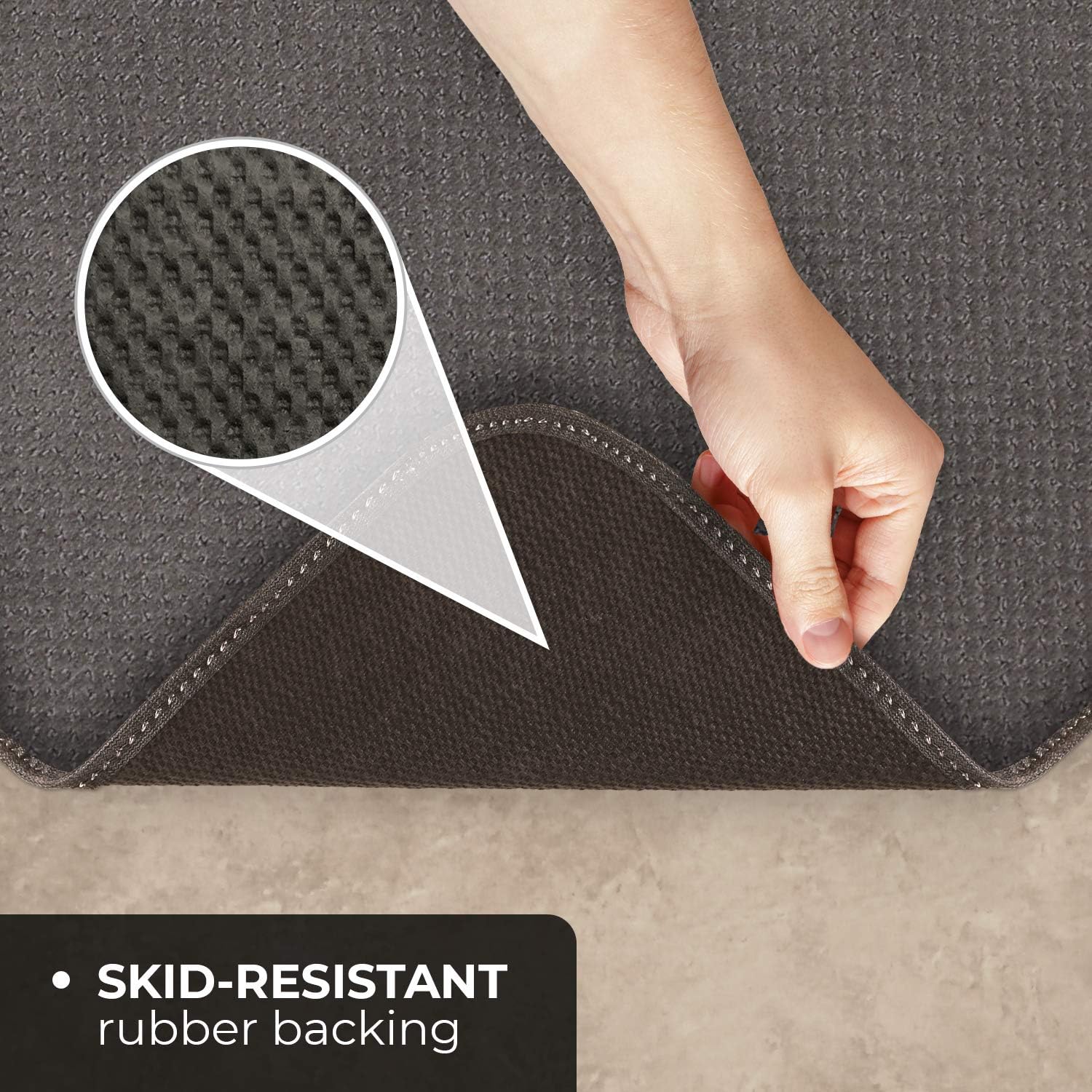 House, Home and More Alfombra antideslizante – Gris – 4 pies x 27 pulgadas