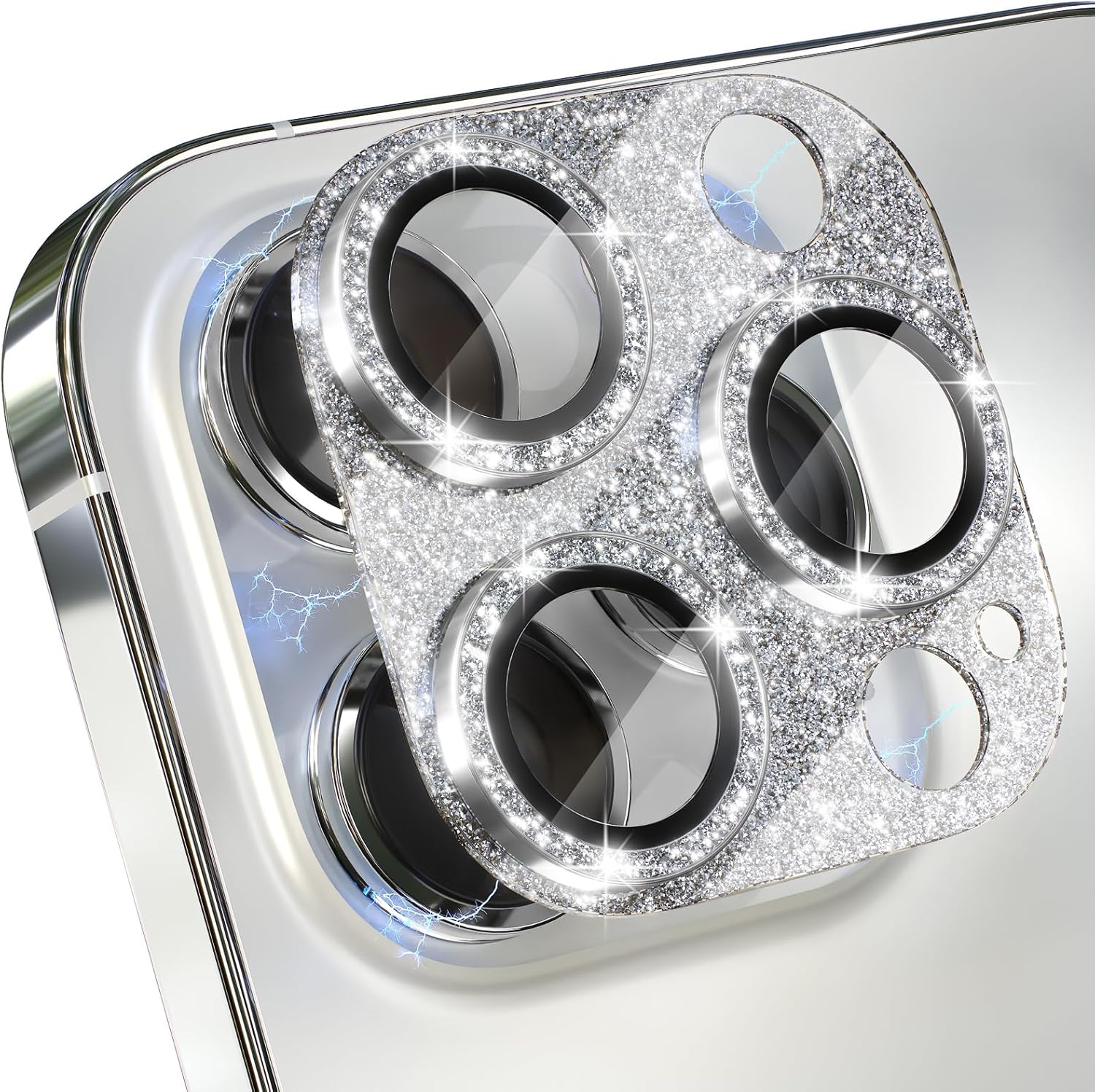 Choiche Compatible con iPhone 15 ProiPhone 15 Pro Max, protector de lente de cámara brillante con protector de pantalla de lente de vidrio templado