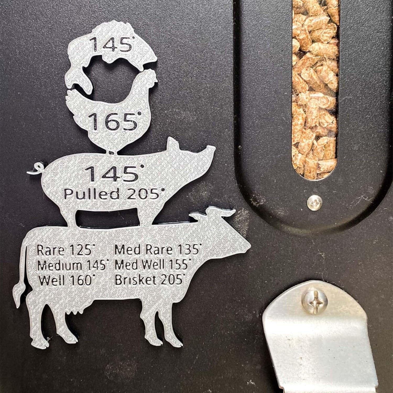 BBQ Gifts – Imán de temperatura de carne, pollo, carne de res, cerdo, pescado para cocinar animales de cocina, imán de parrilla, accesorios para