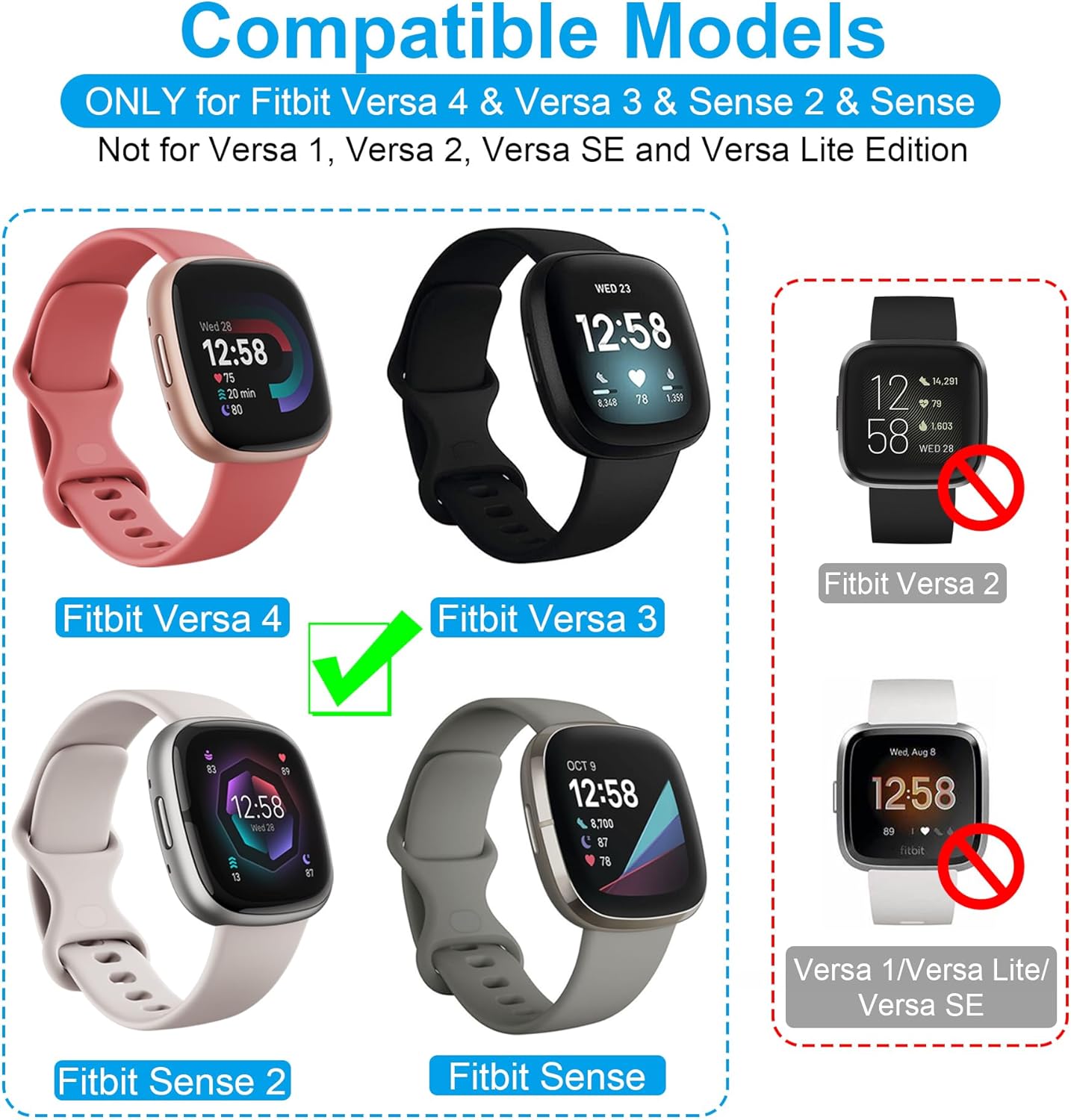 Cargador de pared rápido para Fitbit SenseSense 2Versa 3Versa 4, cable de carga USB de repuesto compatible con Fitbit Sense 12 y Fitbit Versa 34
