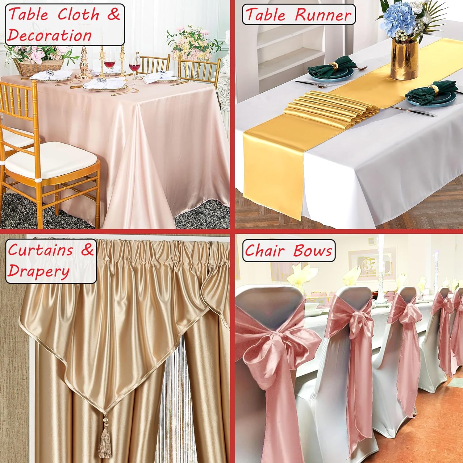 The Yard  Tela de satén, lujosa y suave, rollo de 60 pulgadas de ancho, sedosa y brillante, decoración, ropa, cortinas, manualidades (rojo, 2 yardas)