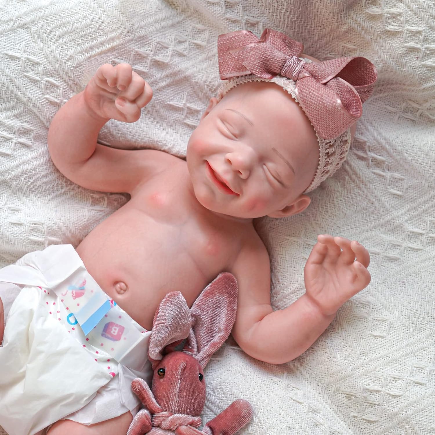 JIZHI Reborn Baby Dolls Platinum Silicone Full Body  Niña de 16 pulgadas  Cuerpo suave realista  Muñecas de bebé recién nacidas que se ven reales