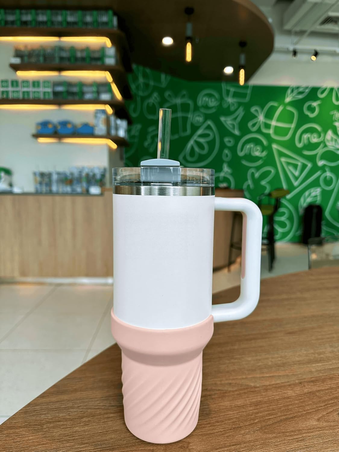 Stanley – Bota de silicona de 40 onzas, funda protectora para botellas aisladas duraderas (cuarzo rosa)