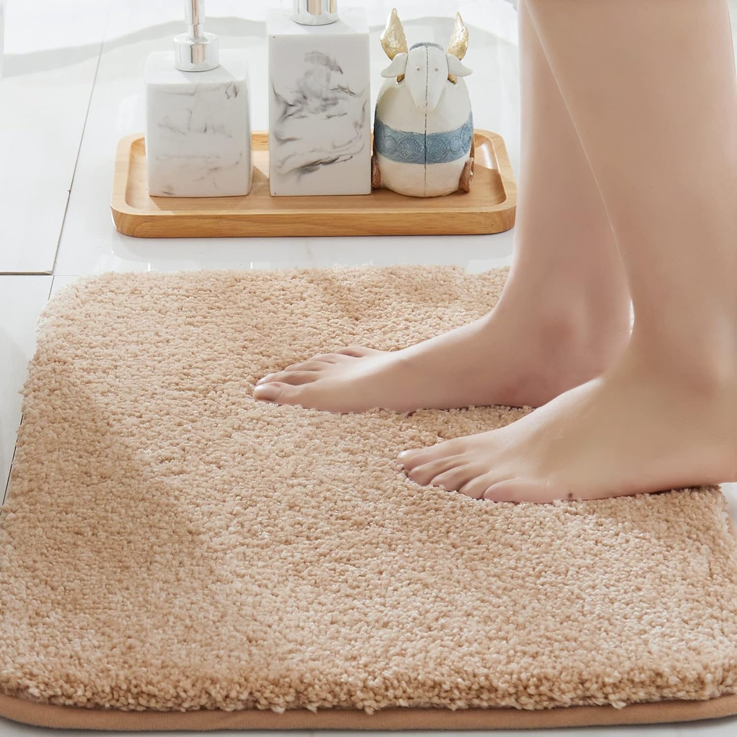 COSY HOMEER Alfombras extra gruesas para el baño, tapetes de baño antideslizantes, tapete de felpa suave, peludo y 100% micro poliéster, tapete para