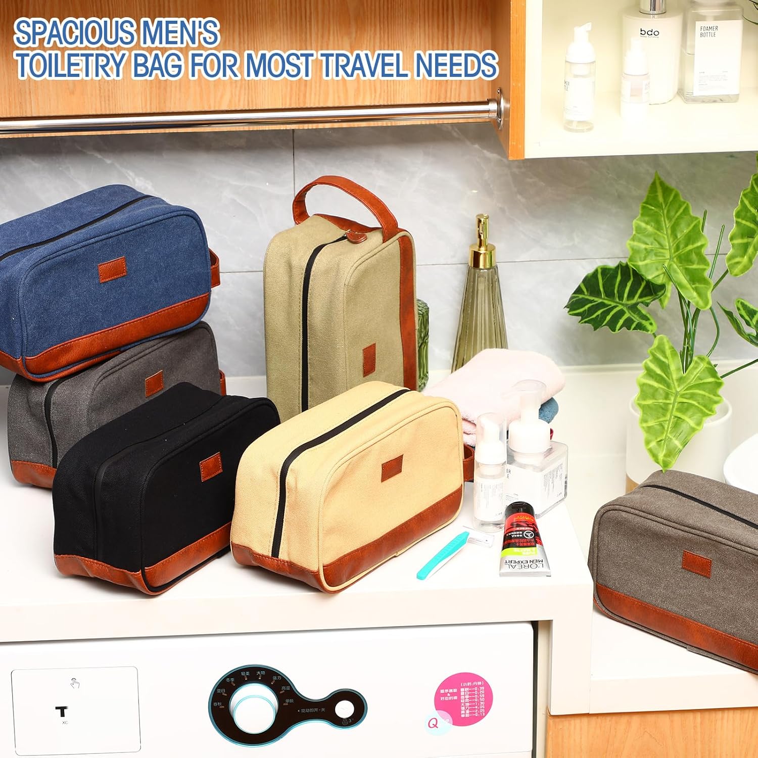6 bolsas de aseo para hombre para viajar, bolsa de afeitado para artículos de tocador, regalos de boda, padrinos de boda, bolsa de baño de lona y