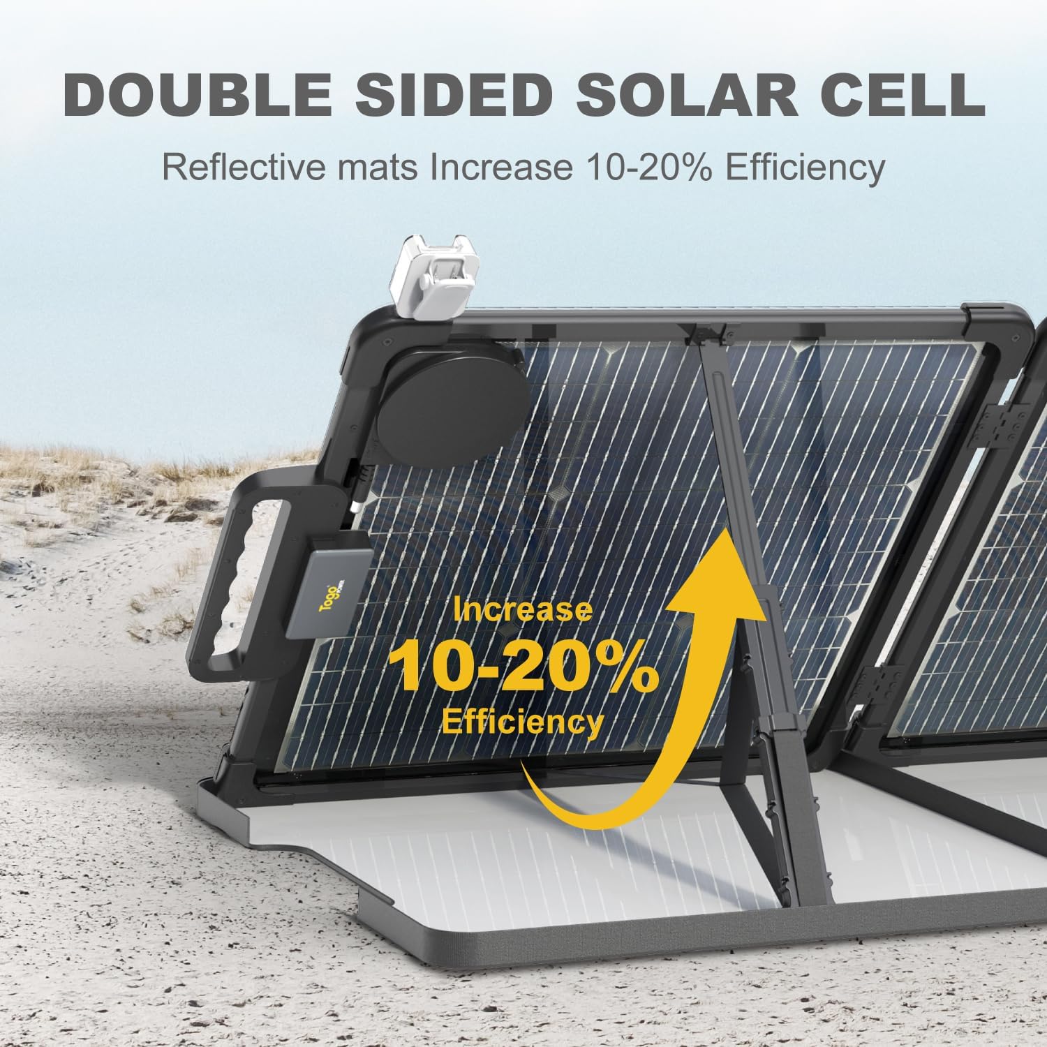 Togo POWER Paneles solares portátiles de 100 W, kit de panel solar IP65 plegable impermeable para JackeryBLUETTITOGO PowerECOFLOW, cargador de