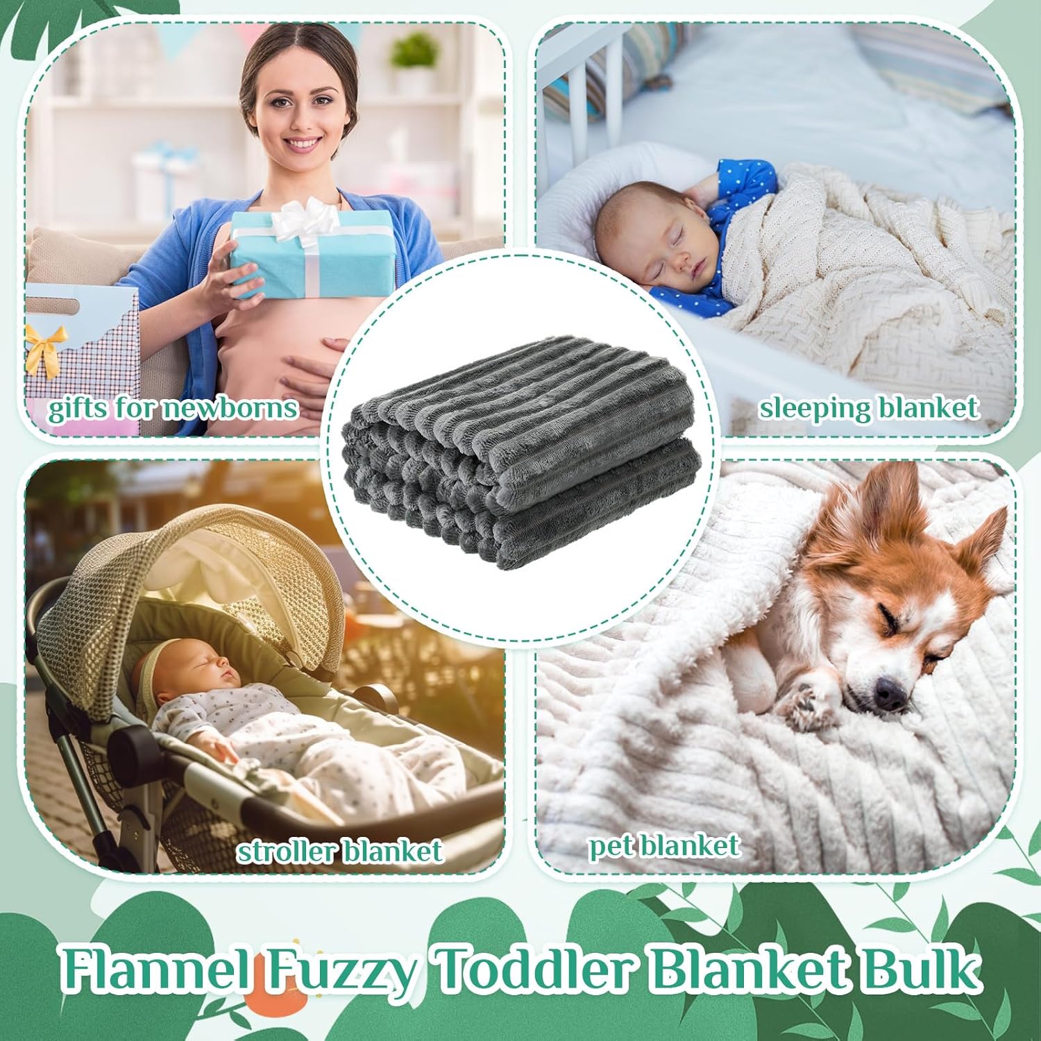 12 mantas de franela para bebé, mantas mullidas para bebé, 40 x 28 pulgadas, mullidas y cálidas, mantas neutras para recién nacido, para bebé, bebé,