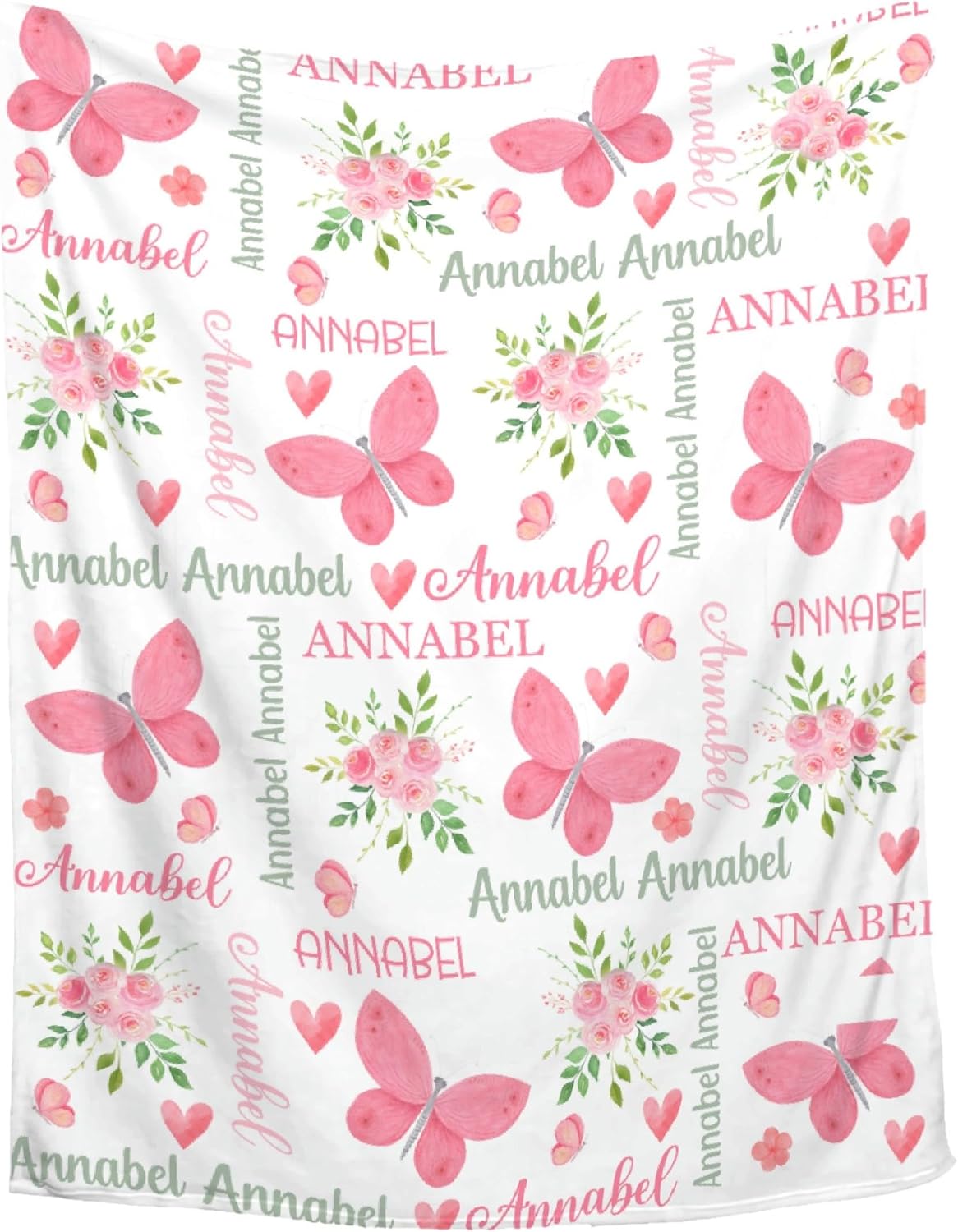 Manta de bebé personalizada para niñas y niños, con mariposas, manta de bebé personalizada con nombre para niños pequeños, baby shower, recién