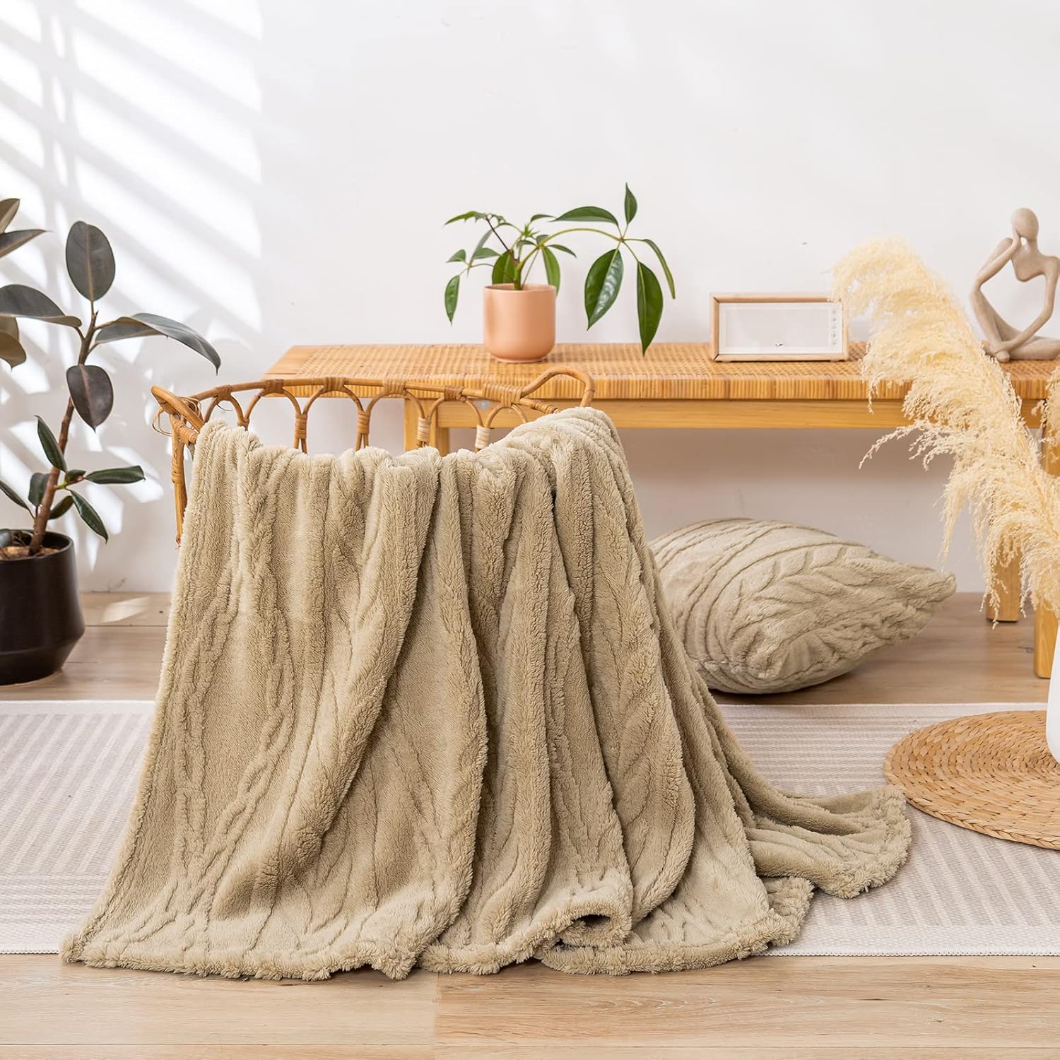 YUSOKI Manta Sherpa tamaño individual XL, diseño elegante en 3D, súper suave, mullida, acogedora, cálida, gruesa y esponjosa, para adolescentes,