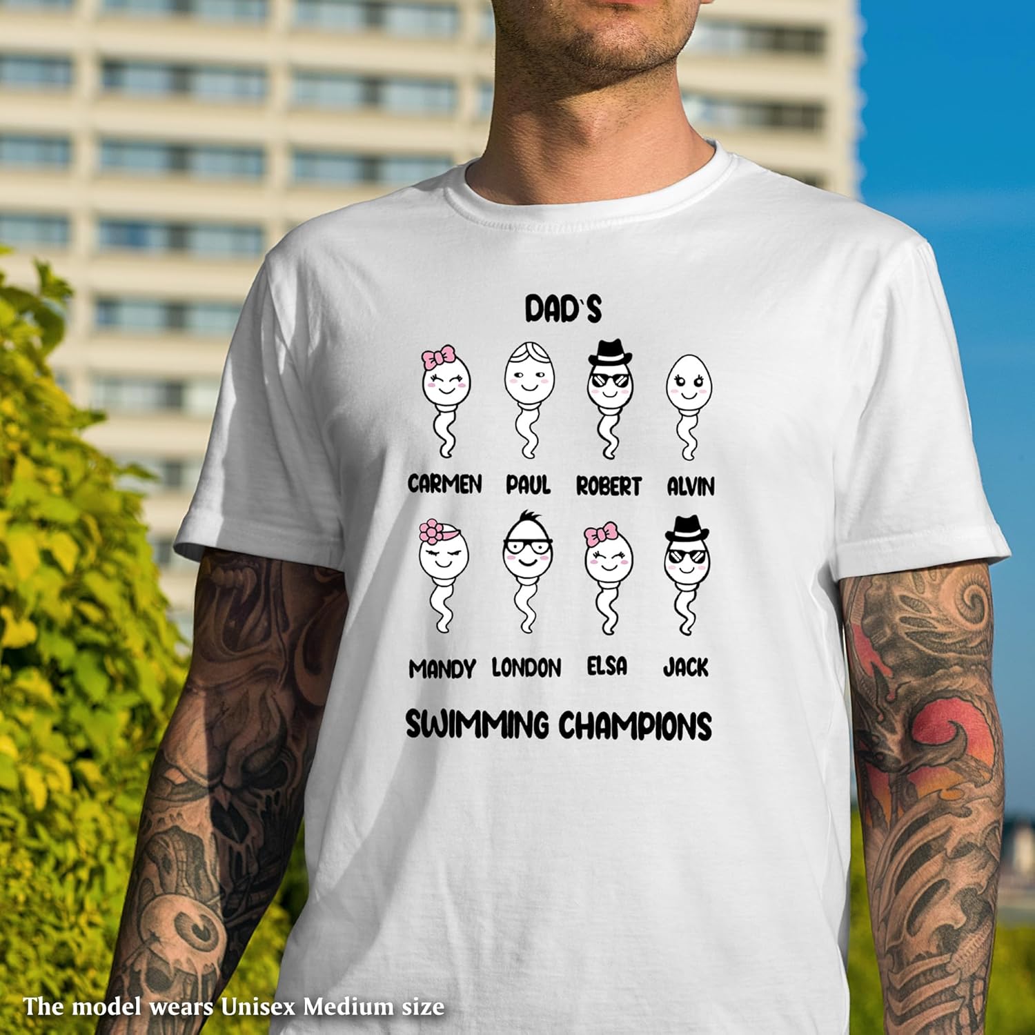 Custom Dad Shirts, Best Fathers Day Gifts From Kids, Dads Swimming Champions, Custom Fathers Day Gifts From Son and Daughter, Personalized Dad and