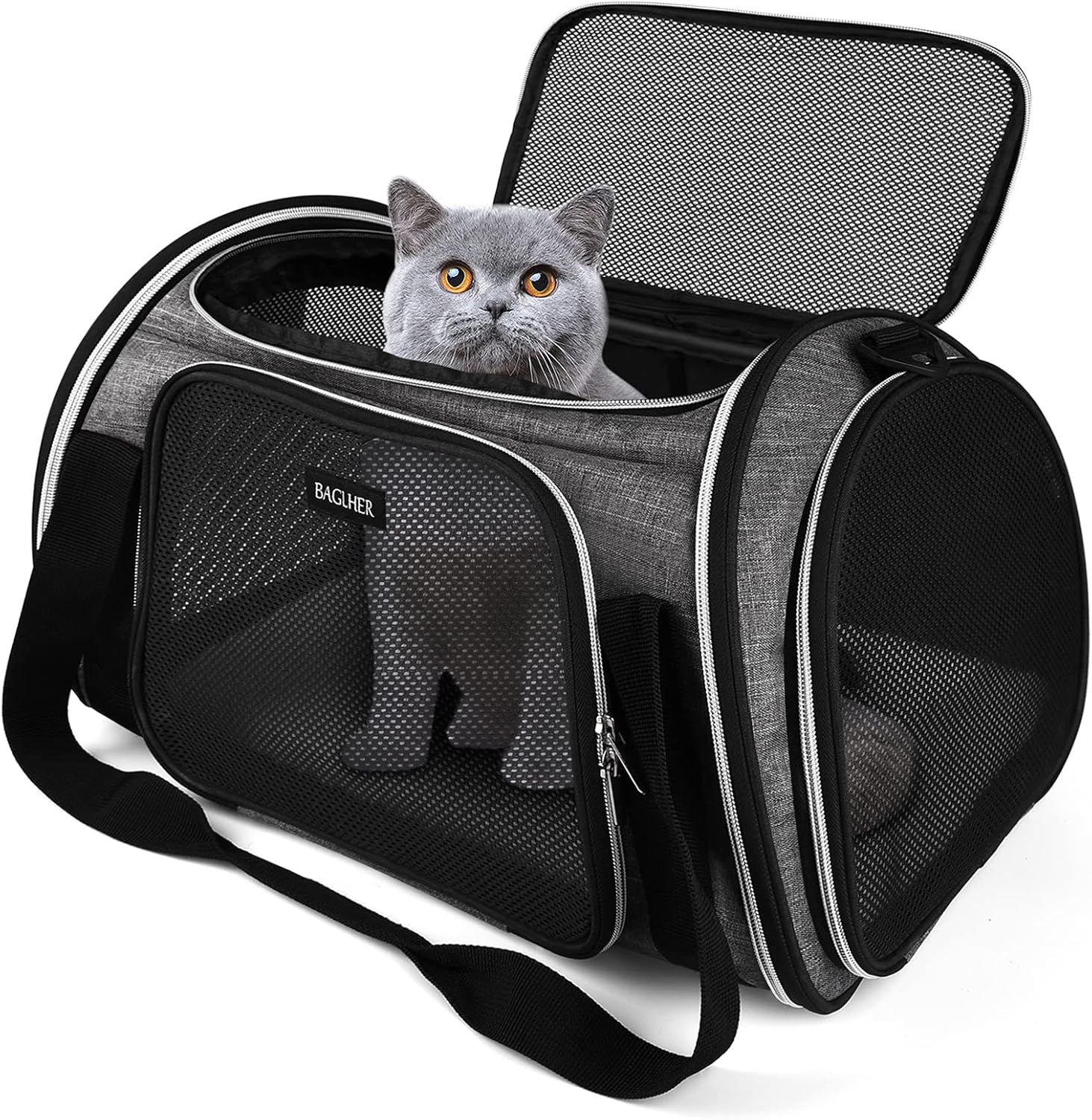 BAGLHER Transportador de viaje para mascotas, transportador de gatos aprobado por aerolíneas, transportador de perros, adecuado para gatos pequeños