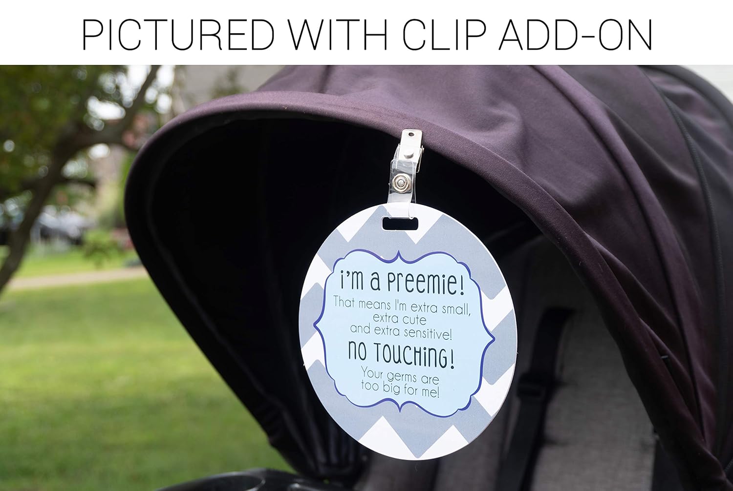 Three Little Tots Paquete de dos señales de regalo para asiento de coche y cochecito de bebé Blue Boy Preemie sin tocar – Seguridad probada por CPSIA