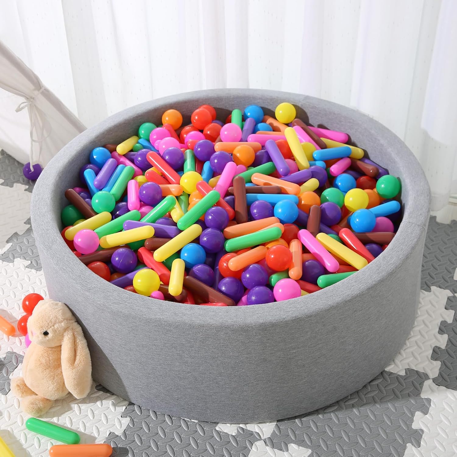 STARBOLO Pelotas para niños, 120 bolas de juguete de plástico a prueba de aplastamiento para niños pequeños, tienda de campaña para jugar con