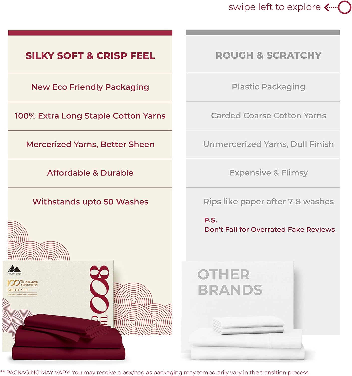 Mayfair Linen – Juego de sábanas de 100% algodón de fibra larga, tejido de satén que proporciona una sensación suave y sedosa, se adapta a colchones