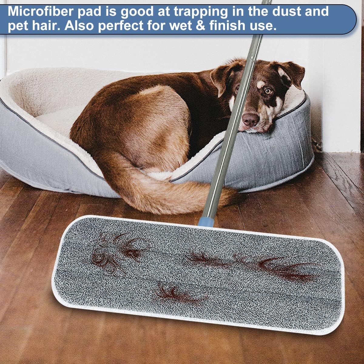 Almohadillas de repuesto de microfibra de 18 pulgadas compatibles con el sistema de cuidado de suelos Bona, paquete de 5 unidades, reutilizables,