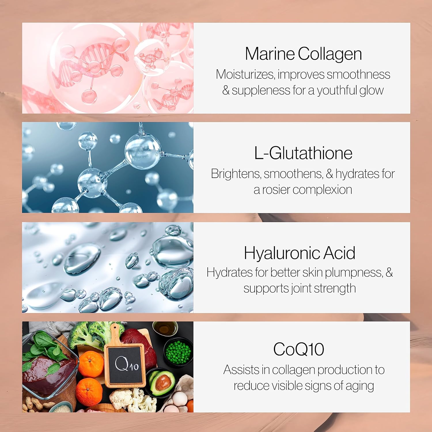 Relumins Advance – Bebida rejuvenecedora de colágeno con glutatión, hialurónico, CoQ10, EGCG, resveratrol y más, combate naturalmente los signos del