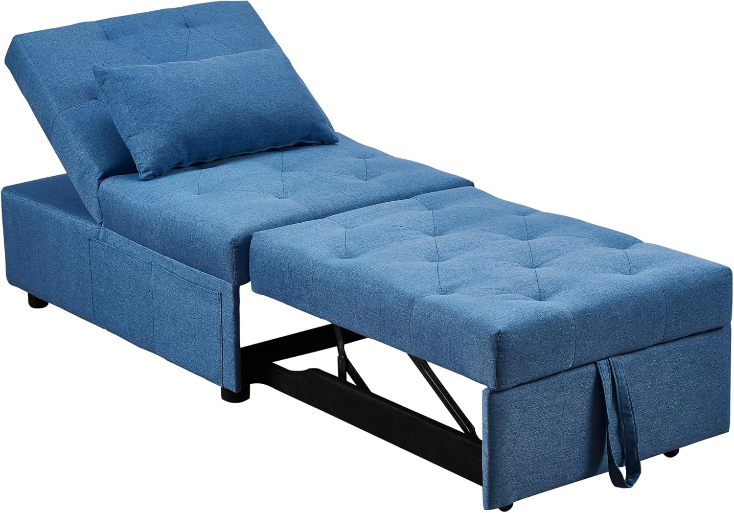 Cozy Castle Cama de silla, silla de cama extraíble, cama otomana 3 en 1, futón convertible, tumbona de lino duradero, sofá cama para sala de estar,