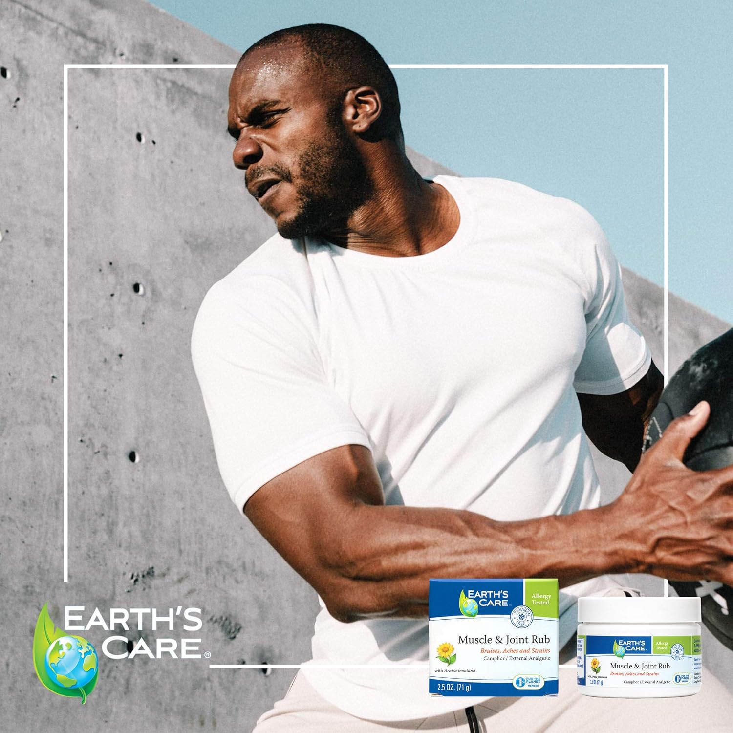 Earth’s Care Frotamiento muscular y articular – para dolores musculares, moretones, dolores y distensiones – 2.5 onzas.