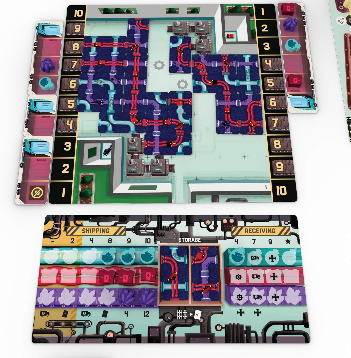 Capstone Games Curious Cargo, juego de mesa de estrategia, 6 tableros de jugadores únicos incluidos y 2 modos de juego, juego competitivo para 2