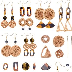 SUNNYCLUE DIY Make 6 pares de aretes de ratán de mimbre hechos a mano, aros de paja tejidos, dijes bohemios, tejido de rafia, trenza, resina para SUNNYCLUE DIY Make 6 pares de aretes de ratán de mimbre hechos a mano, aros de paja tejidos, dijes bohemios, tejido de rafia, trenza, resina para