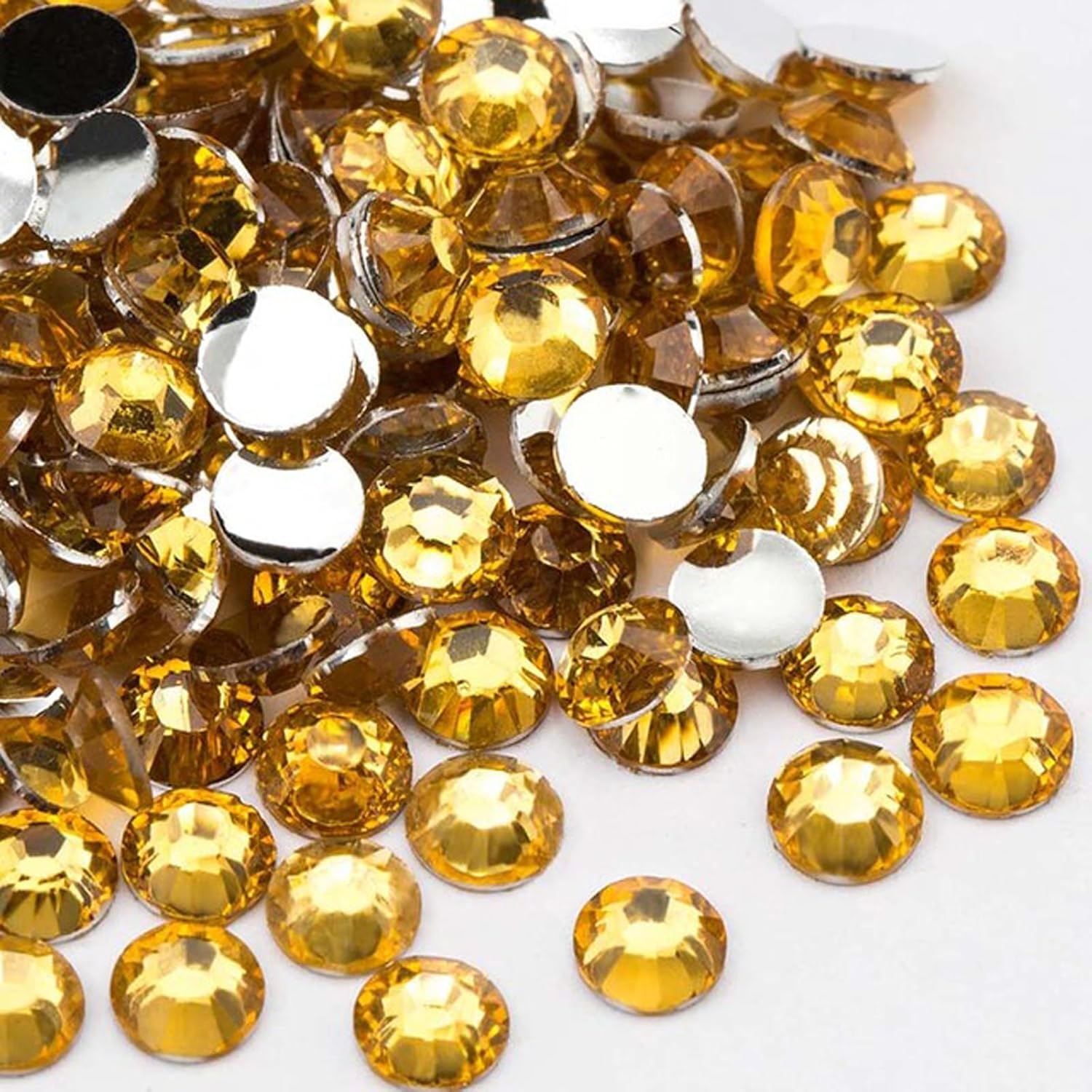 10000 diamantes de imitación de resina de 0.079 pulgadas para manualidades, diamantes de imitación de topacio con parte trasera plana para uñas,