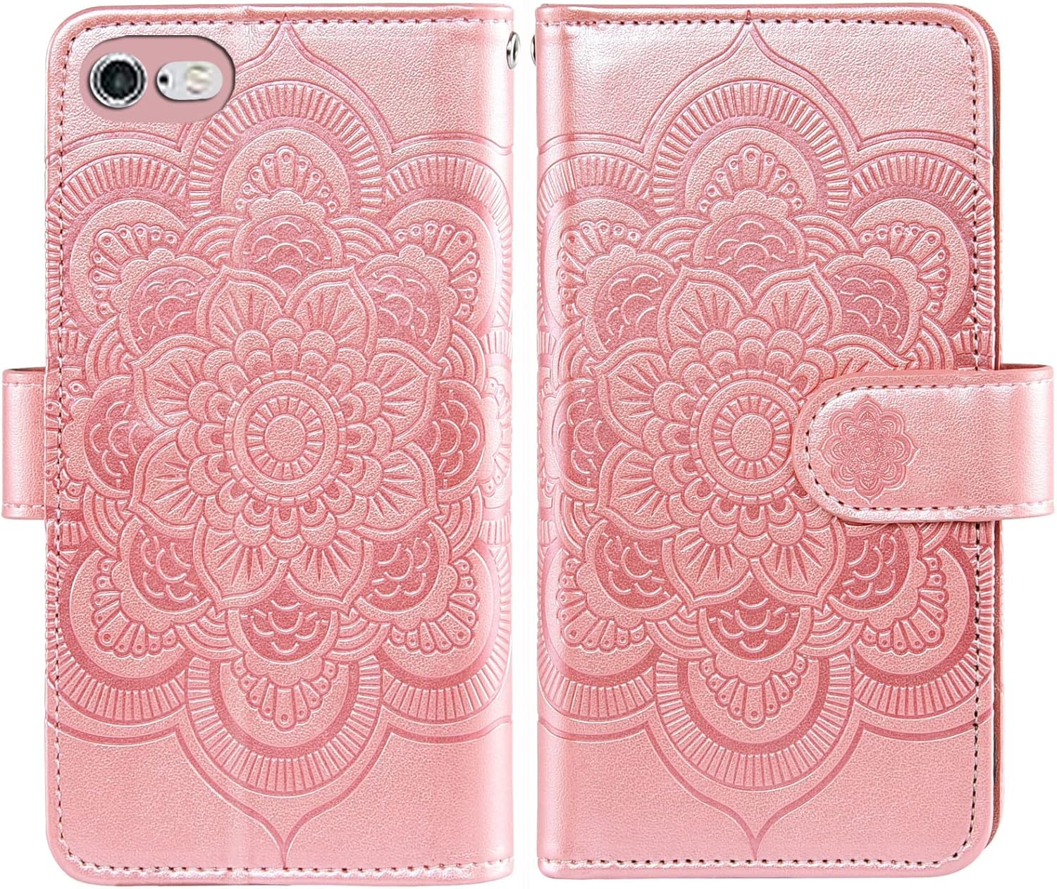 Asuwish Compatible con iPhone 6plus 6splus 66s Plus Funda tipo cartera y protector de pantalla de vidrio templado con tapa para iPhone 6 6+ iPhone6s