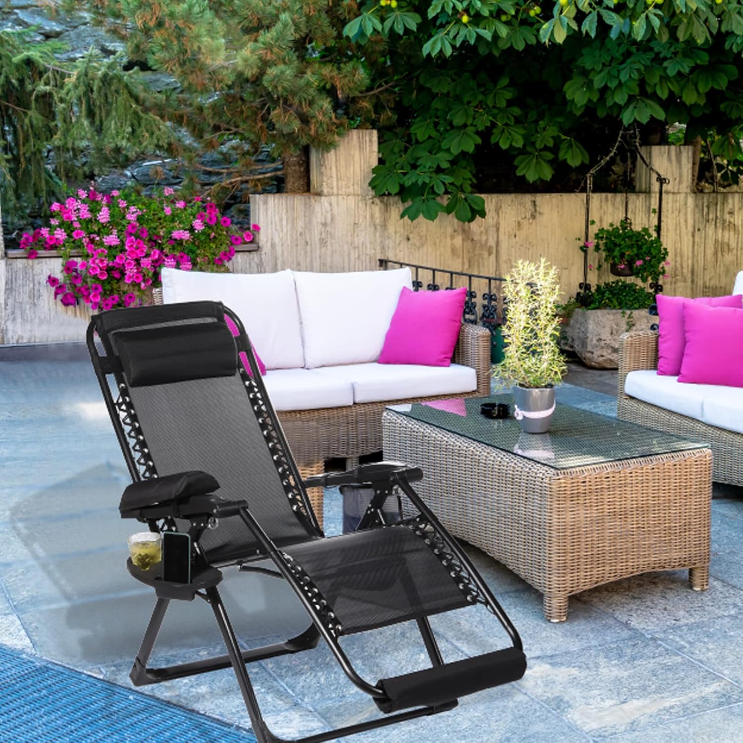 PATIKIL Tela de repuesto para silla de gravedad, tela antigravedad, kit de herramientas de reparación con cordón para patio al aire libre, color rojo