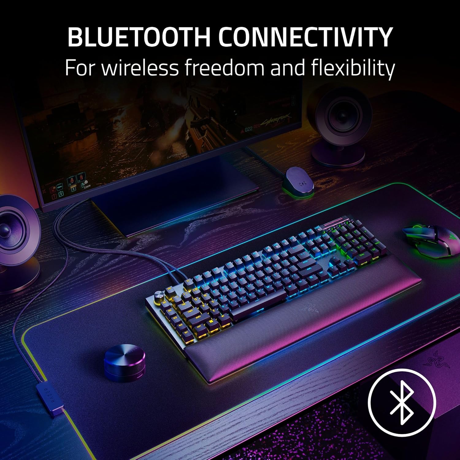 Razer Cápsula de control inalámbrico control de audio avanzado para altavoces Nommo V2 y Leviathan V2 – Personalización de luz RGB – Marcación