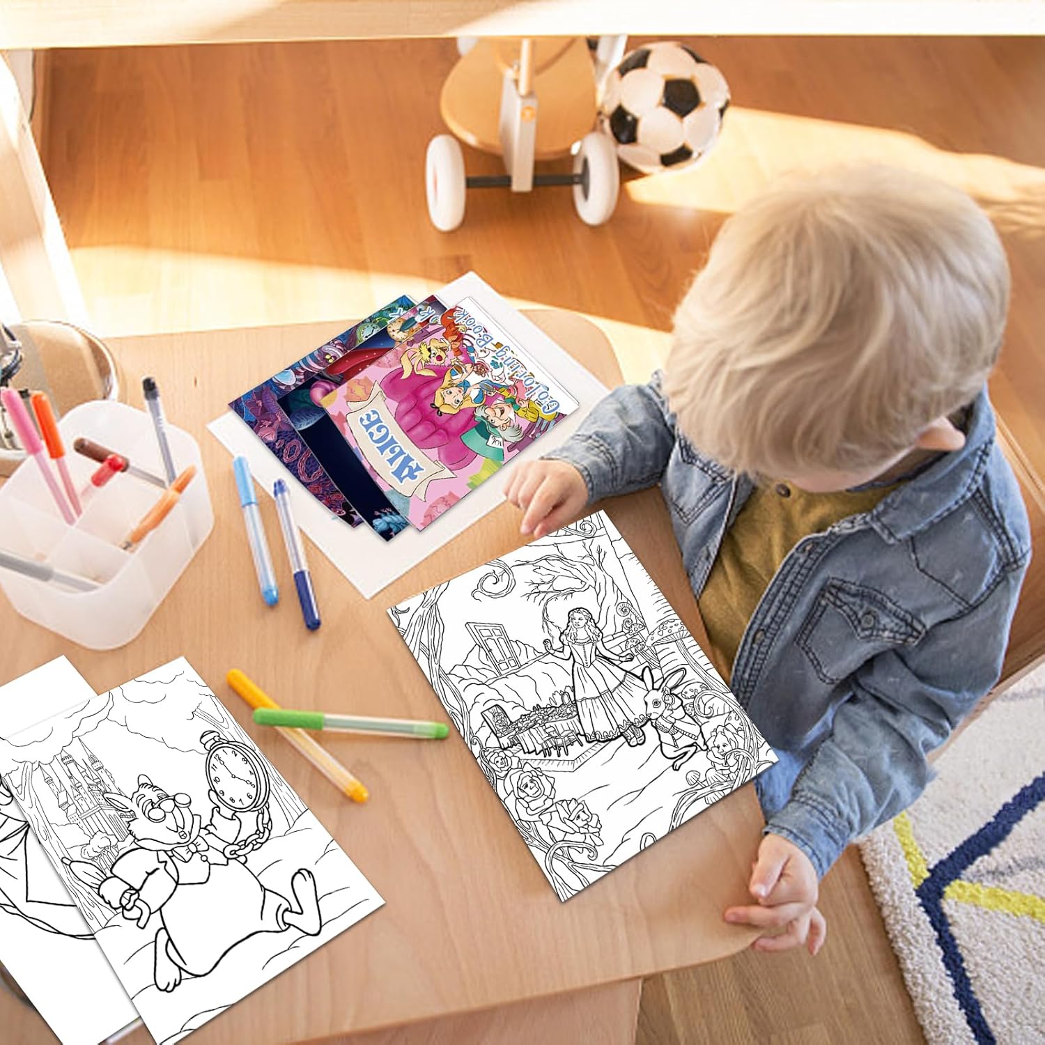 Juego de 24 libros para colorear de Alicia en el país de las maravillas a granel para niñas y niños, mini libro de dibujo de bricolaje para Alicia